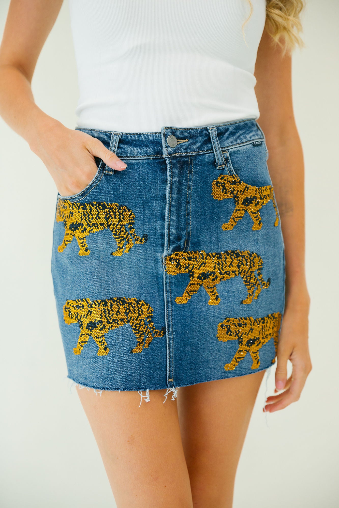 TAILGATE TIGER DENIM SKIRT SKIRT Judith March