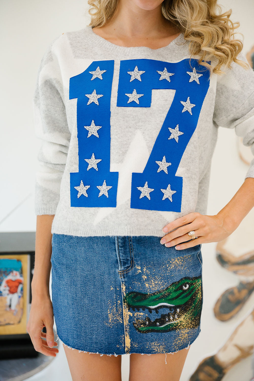 CUSTOM NUMBER STAR SWEATER SWEATER Judith March