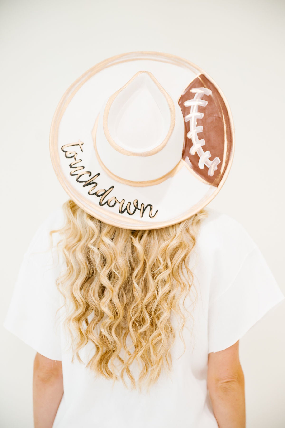 TOUCHDOWN PAINTED CREAM RANCHER HAT