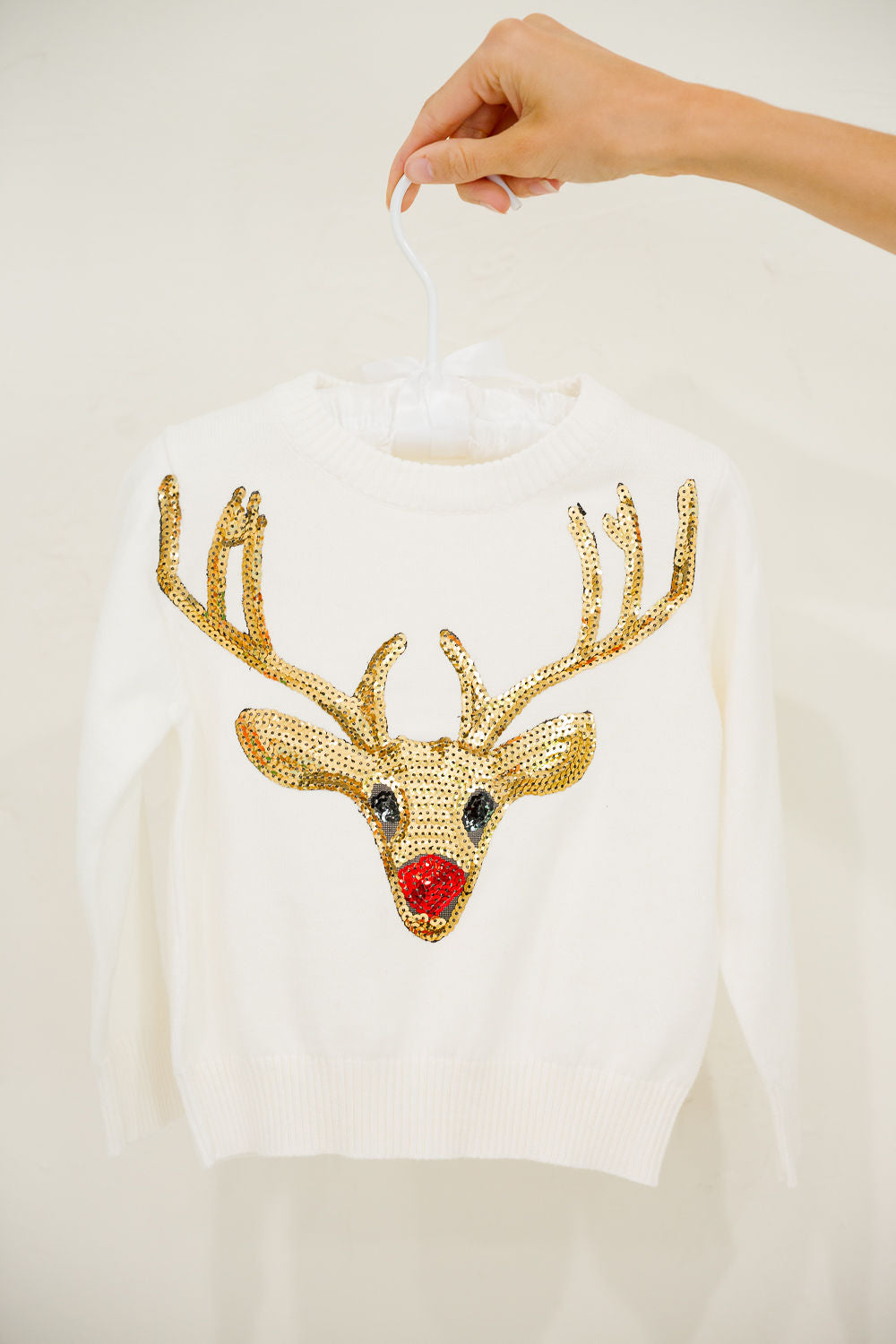 **MINI KIDS RUDOLPH WHITE SWEATER SWEATER Judith March