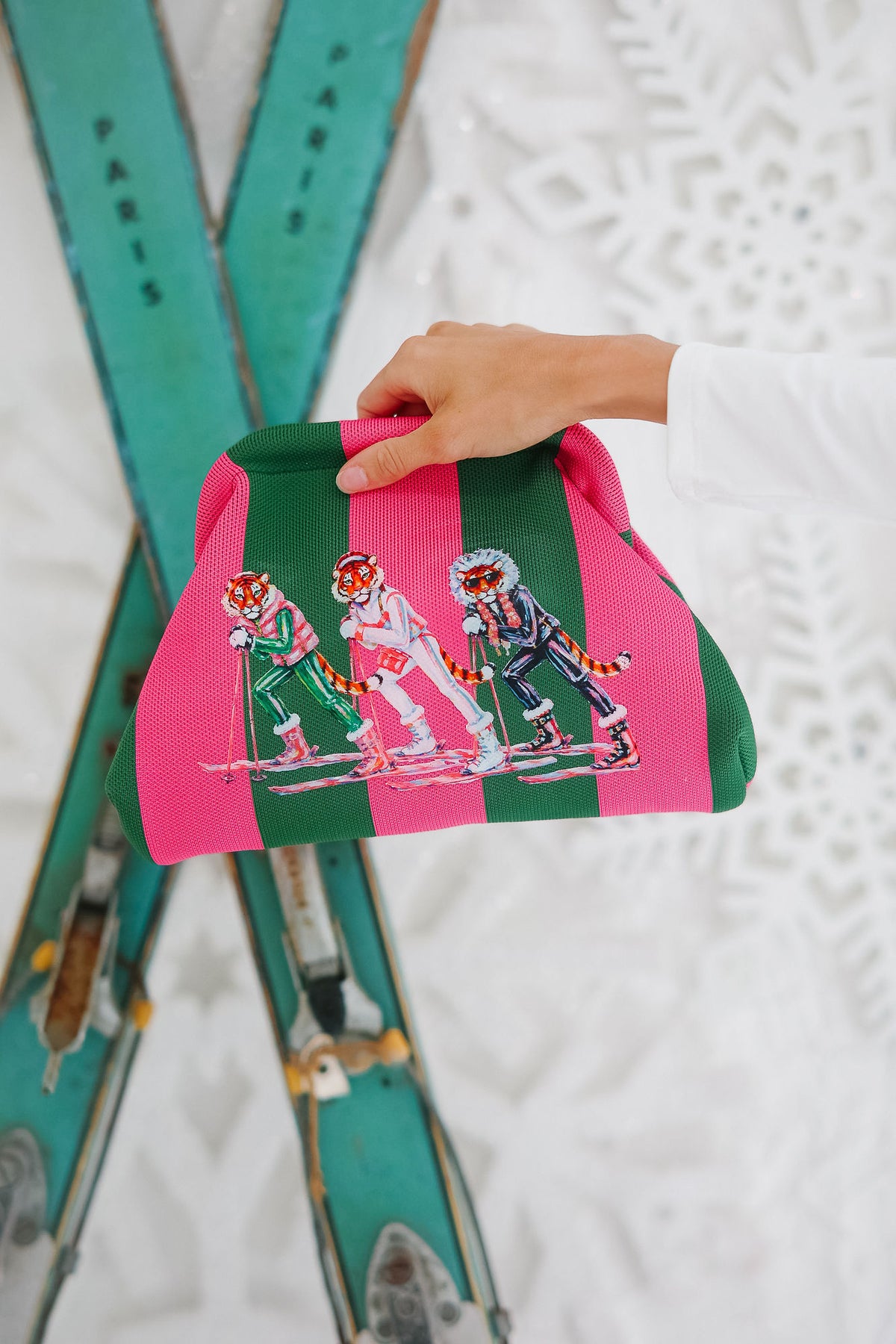 SKIING IN STYLE STRIPED CLUTCH Clutch Judith March
