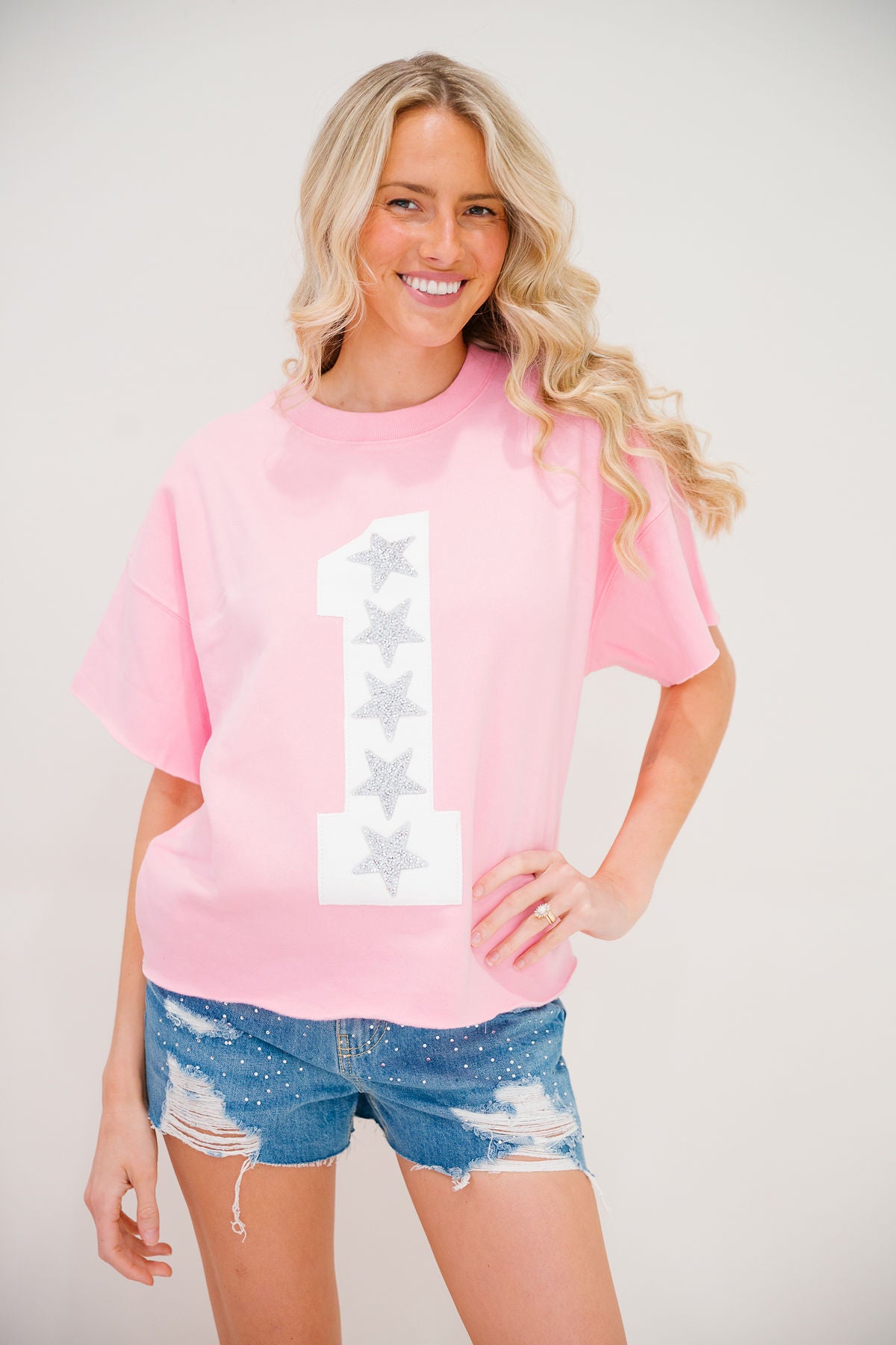 *WHITE #1 PINK PULLOVER - SMALL PULLOVER Judith March