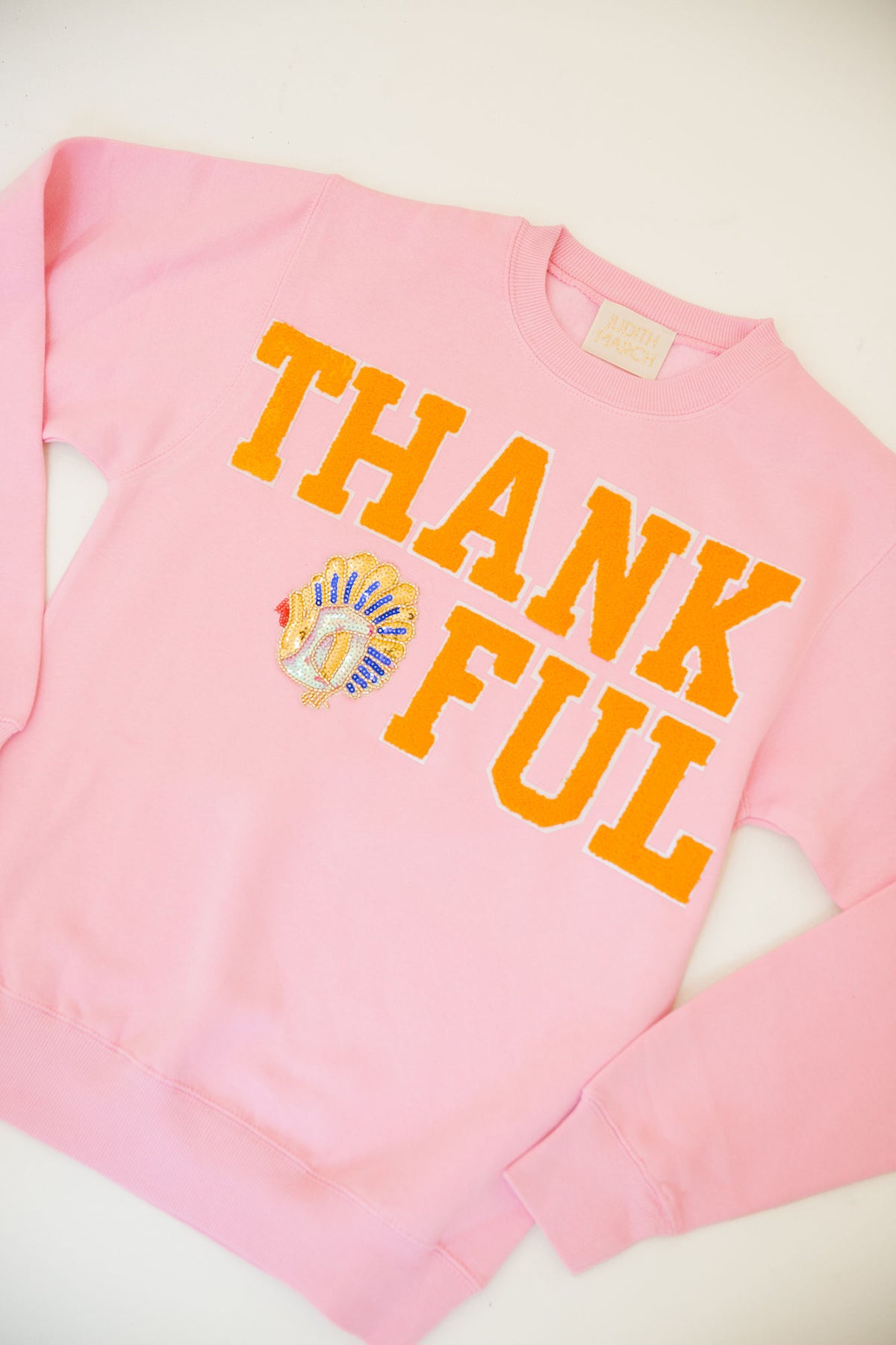 THANKFUL TURKEY PINK PULLOVER PULLOVER Judith March