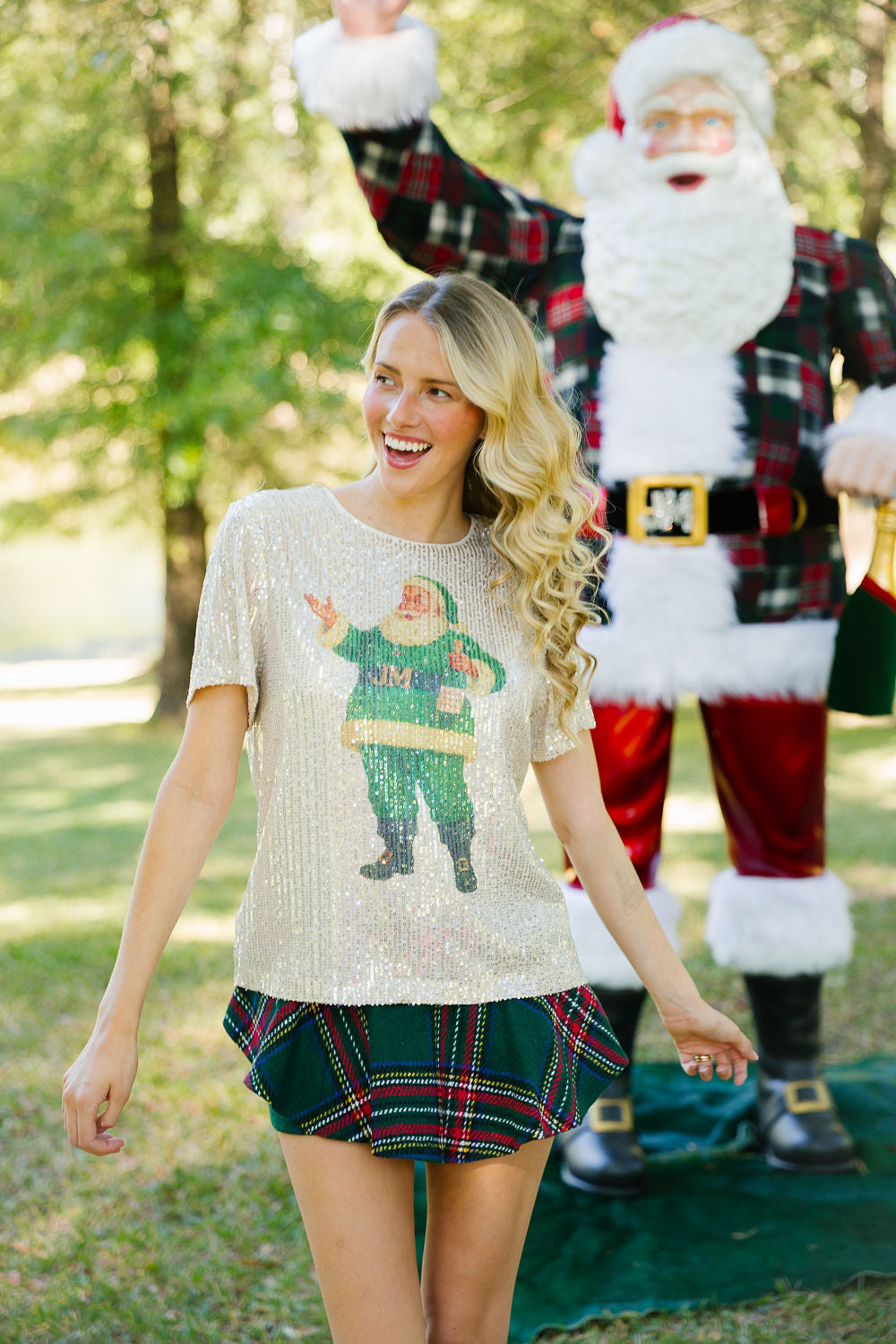 MAKING SPIRITS BRIGHT GOLD SEQUIN TOP TOP Judith March