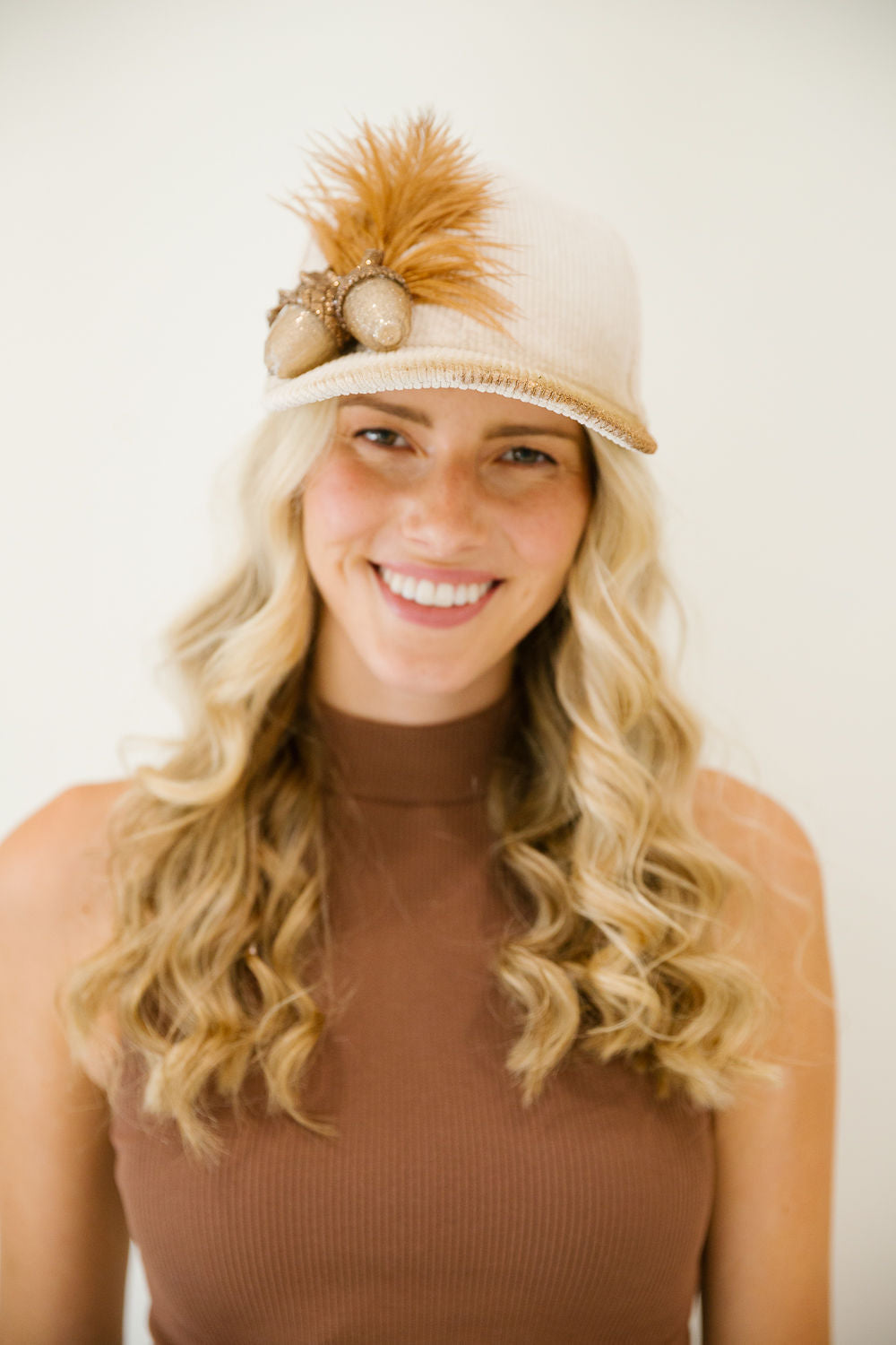 THE ACORN & AMBER CORDUROY TRUCKER HAT