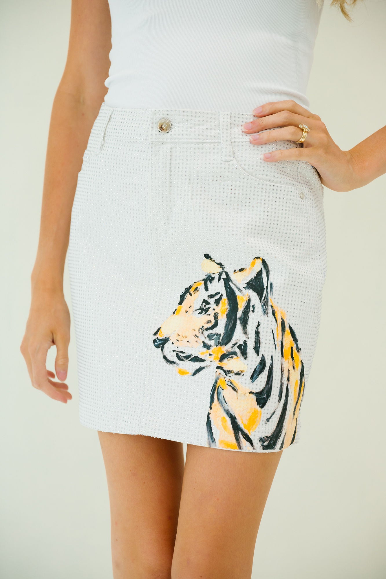 TOUCHDOWN TIGER BEJEWELED SKIRT SKIRT Judith March