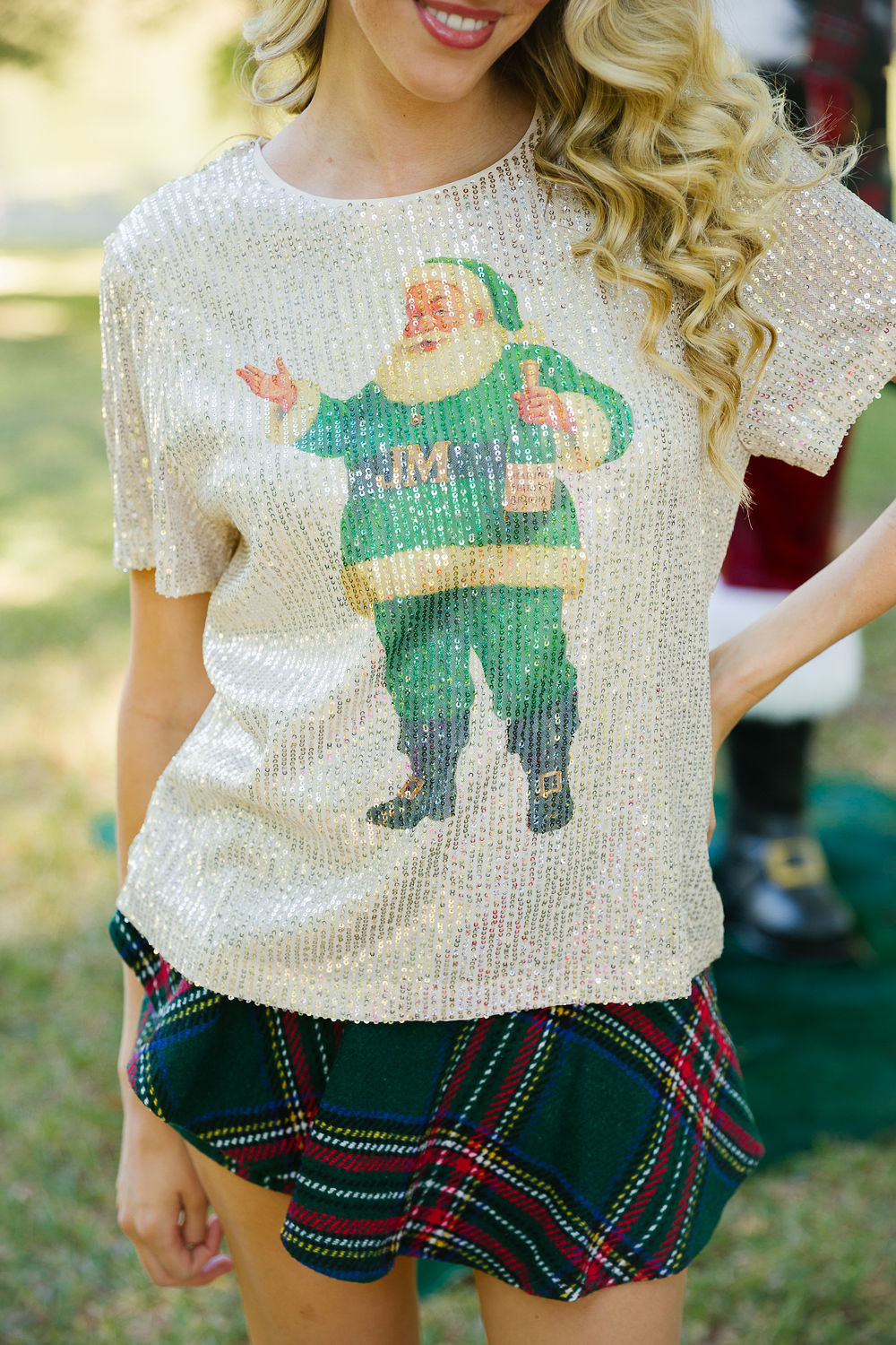 MAKING SPIRITS BRIGHT GOLD SEQUIN TOP TOP Judith March