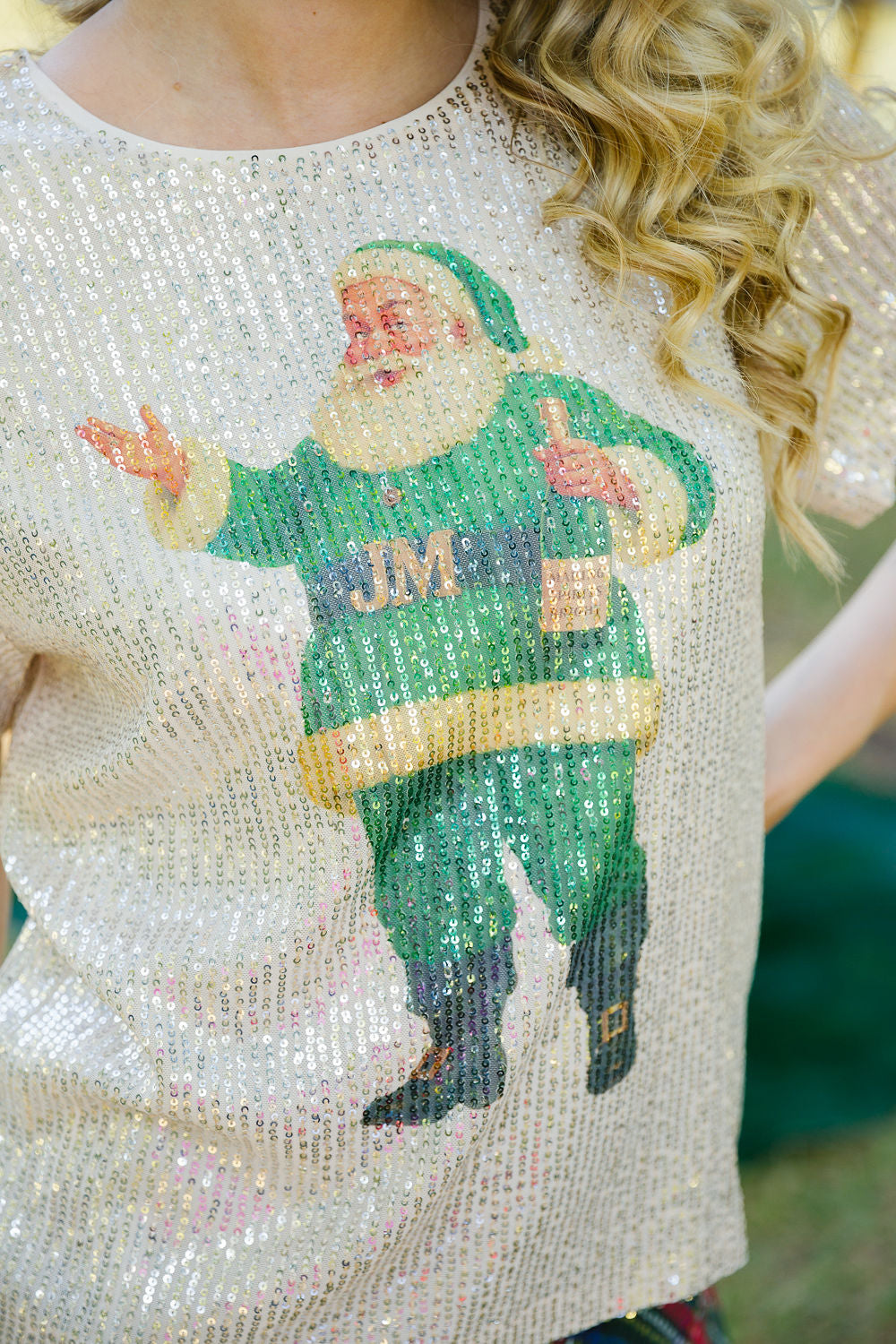 MAKING SPIRITS BRIGHT GOLD SEQUIN TOP TOP Judith March