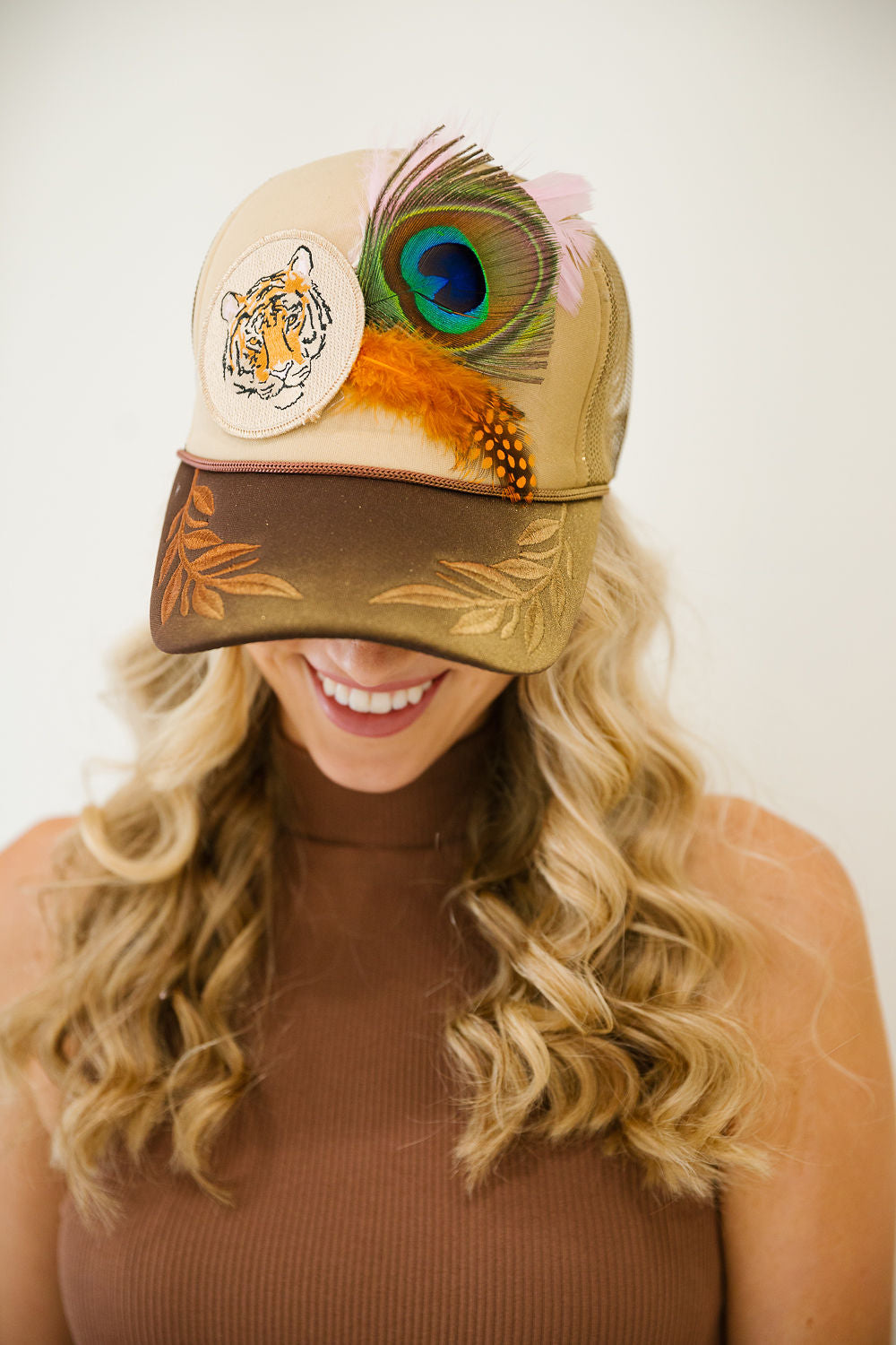 THE PEACOCK PROWL TRUCKER HAT TRUCKER HAT Judith March