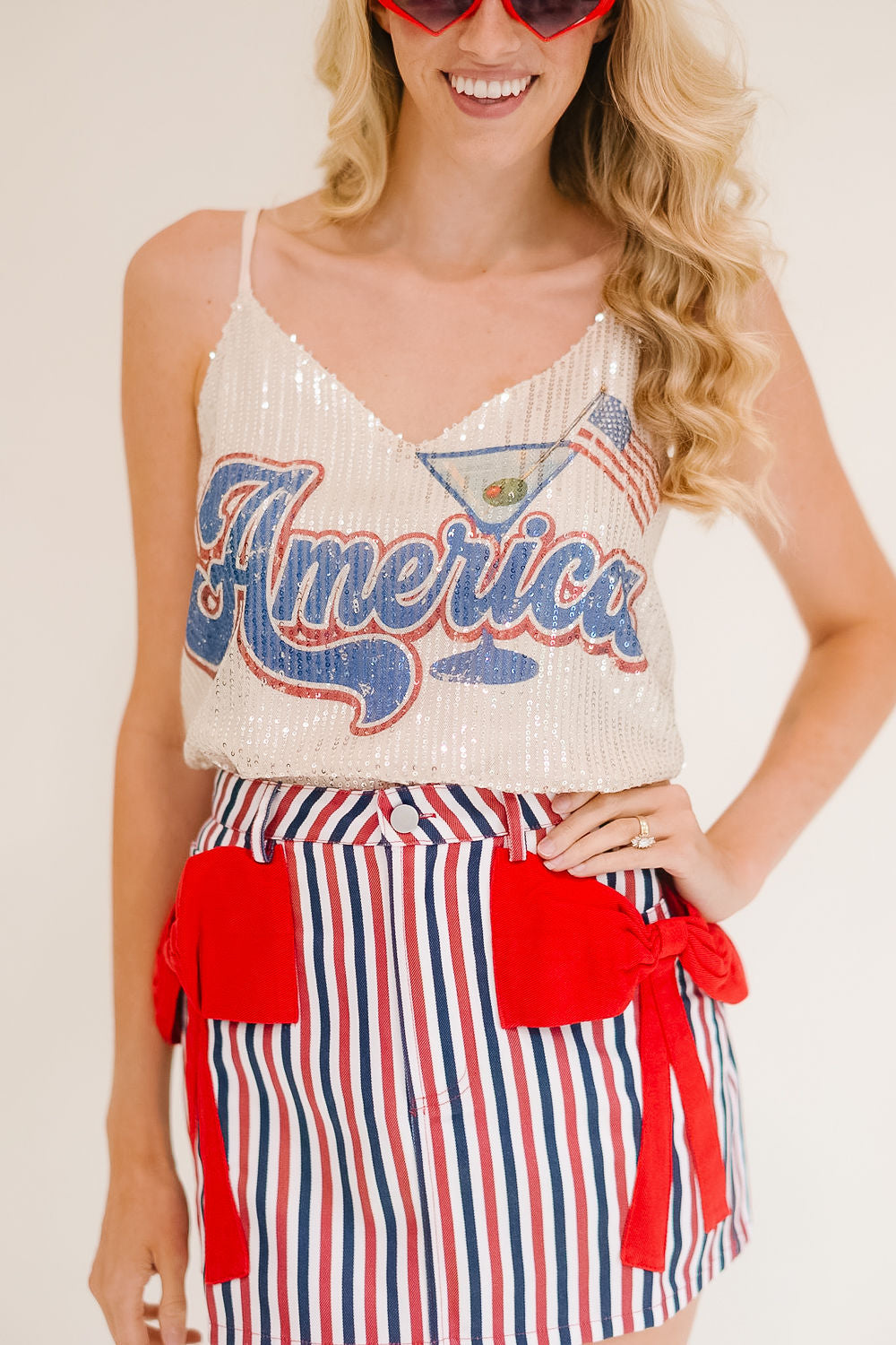 AMERICA GOLD SEQUIN TANK TANK Judith March