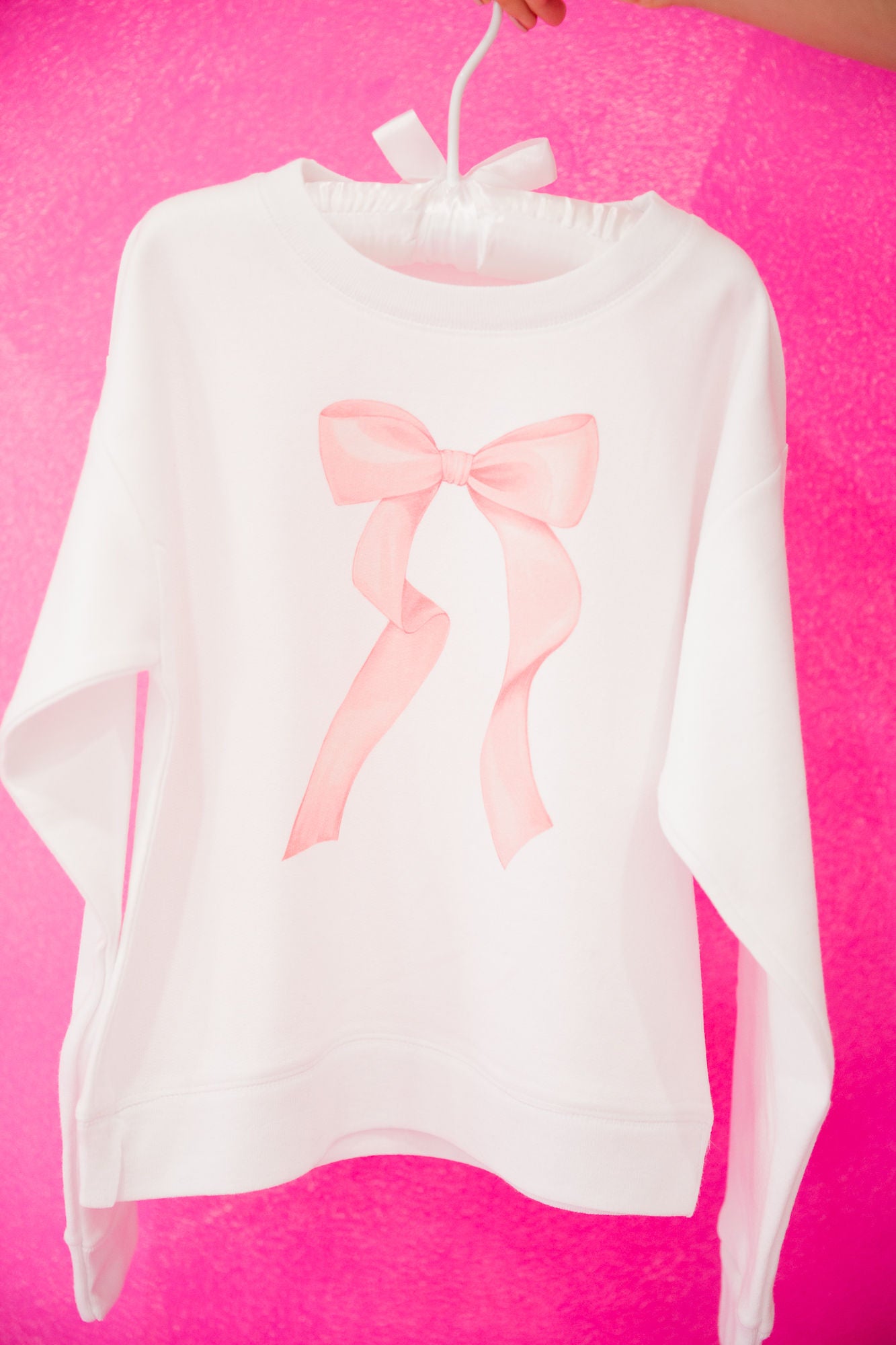 MINI KIDS PINK BOW WHITE PULLOVER pullover Judith March
