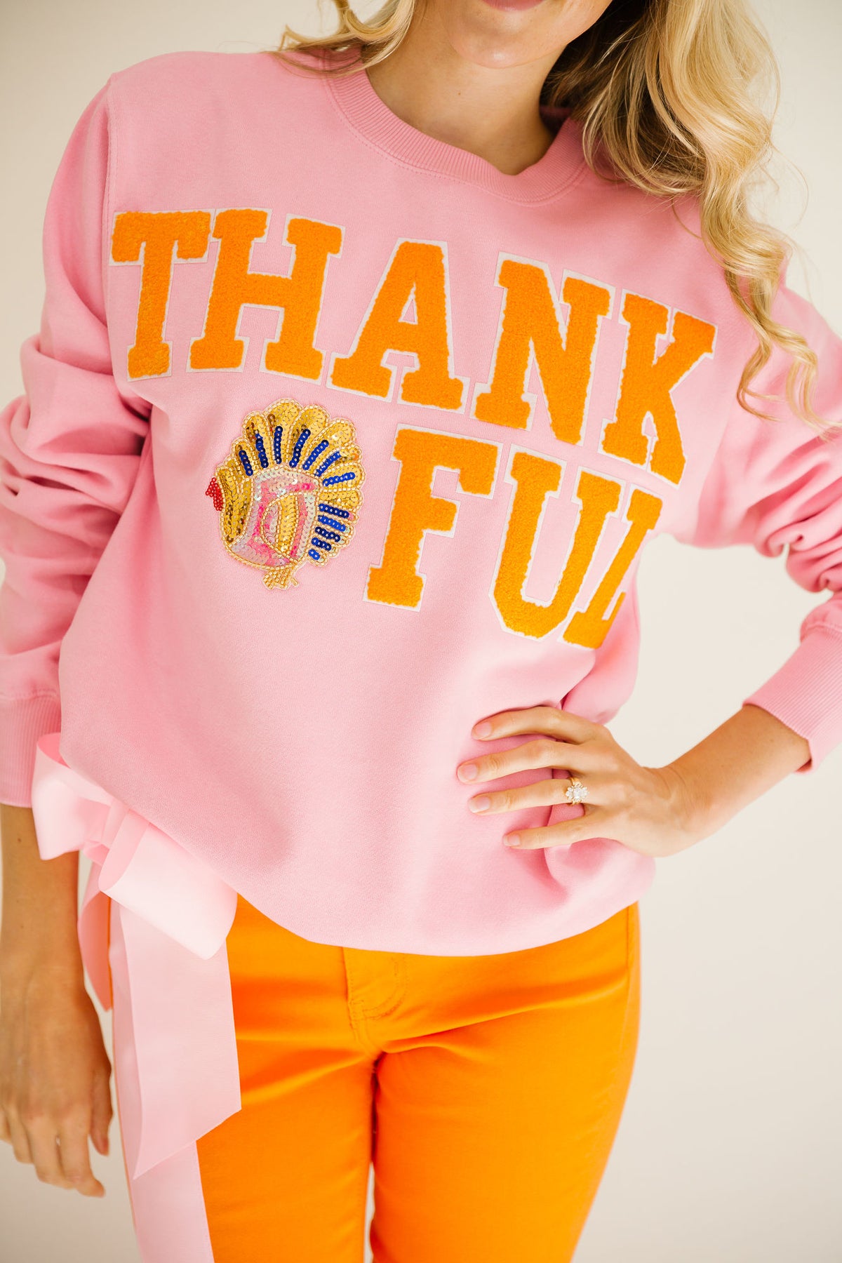 PRETTY PINK BOW ORANGE FLARES FLARES Judith March