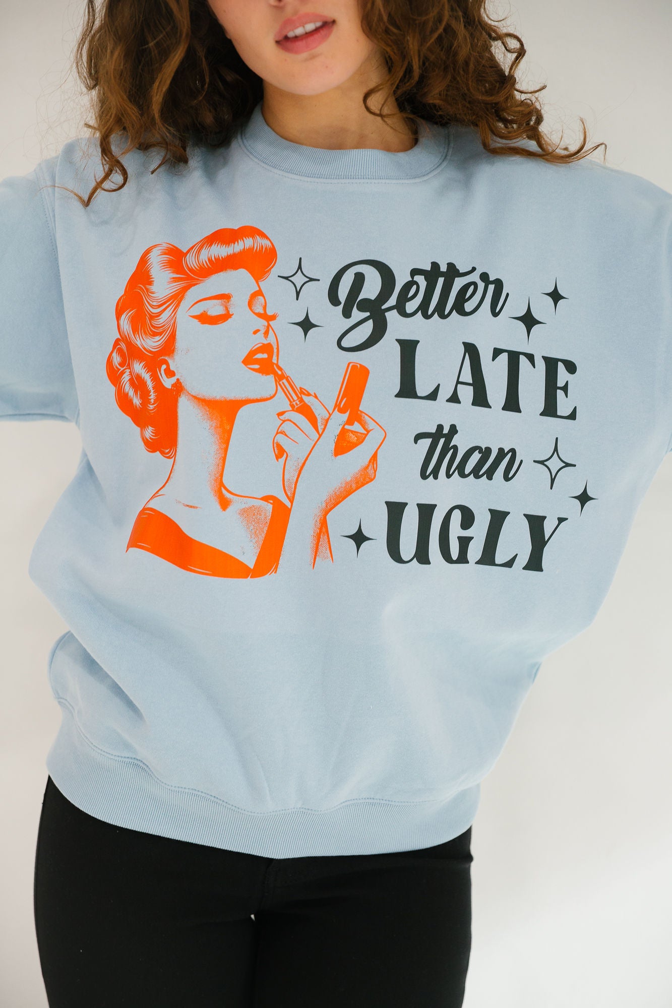 BETTER LATE THAN UGLY BLUE PULLOVER PULLOVER Judith March