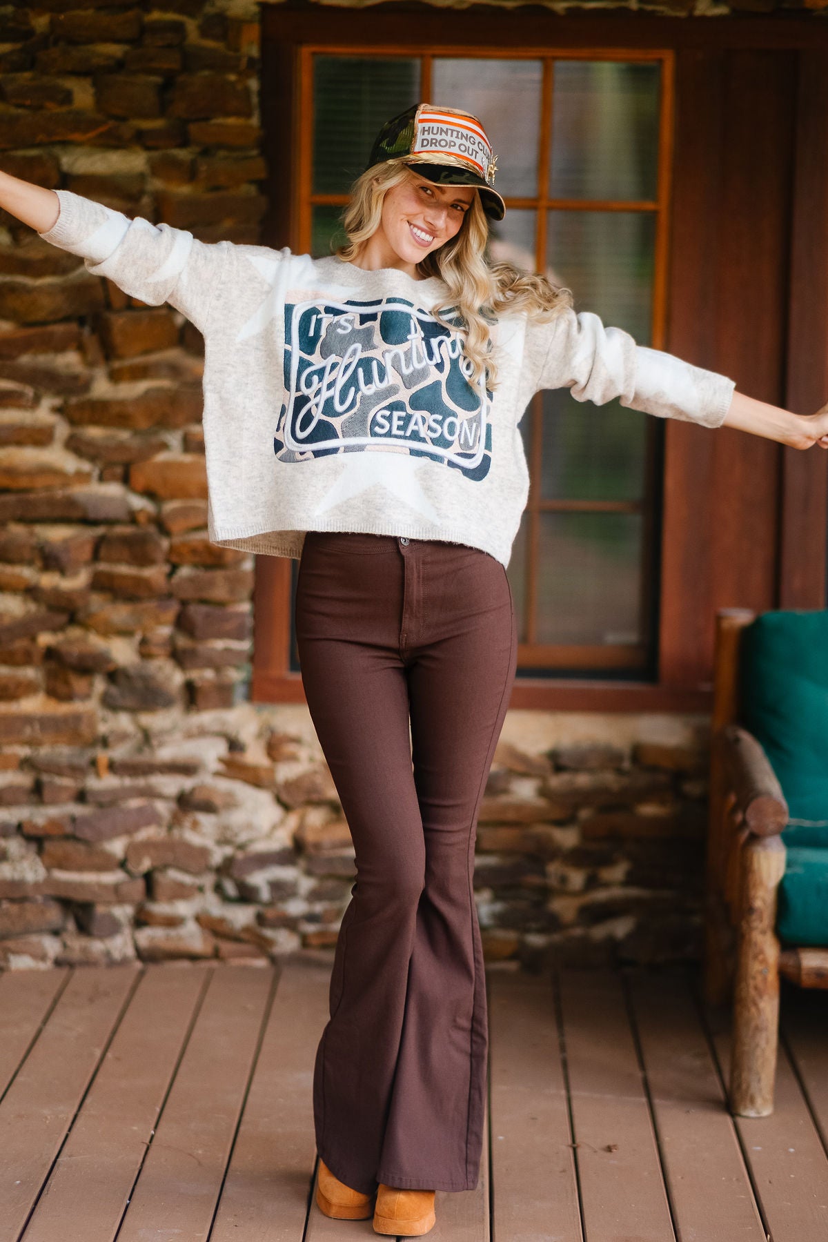 IT'S HUNTING SEASON CREAM STAR SWEATER SWEATER Judith March