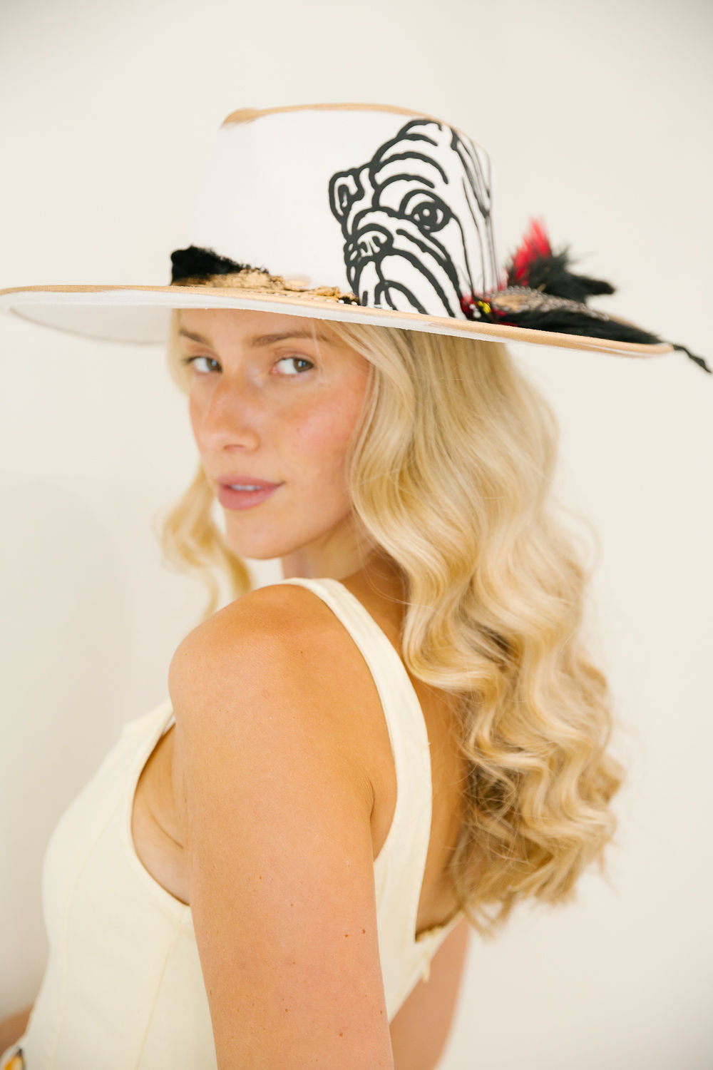 THE BULLDOG BELLE HAND PAINTED RANCHER HAT RANCHER HAT Judith March
