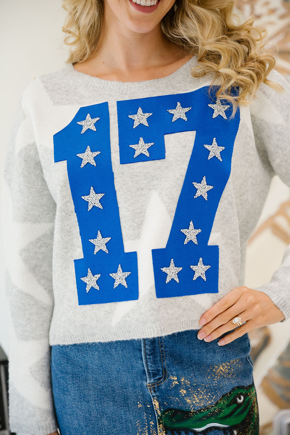 CUSTOM NUMBER STAR SWEATER SWEATER Judith March