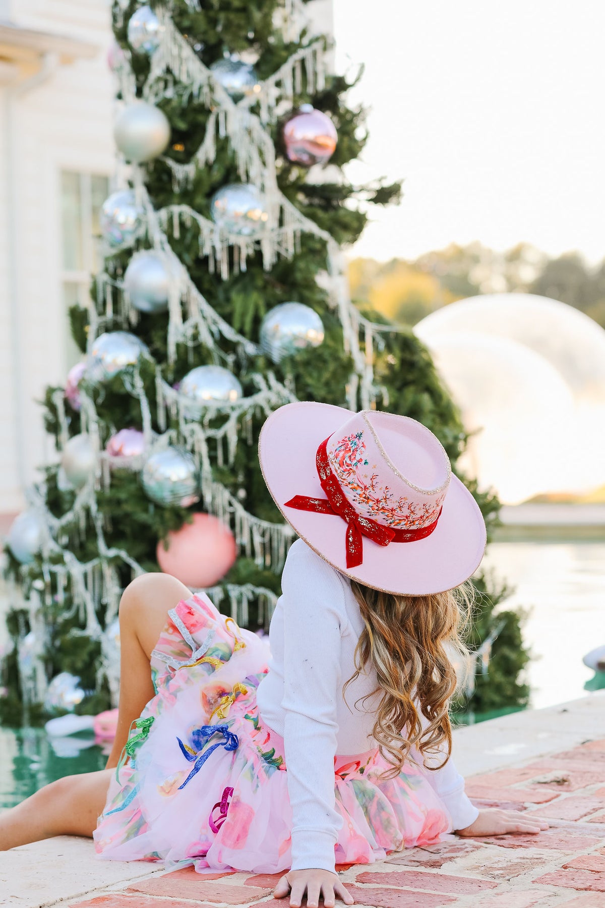 MINI KIDS SANTA'S SLEIGH PINK RANCHER HAT