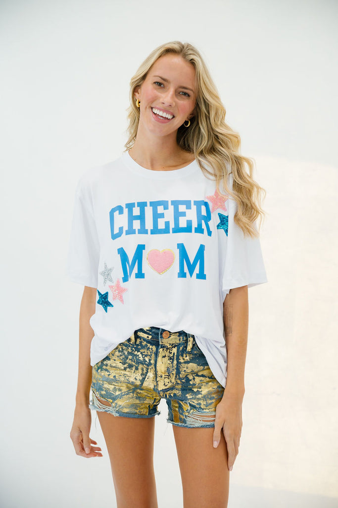 CHEER MOM WHITE TEE Tee Judith March   