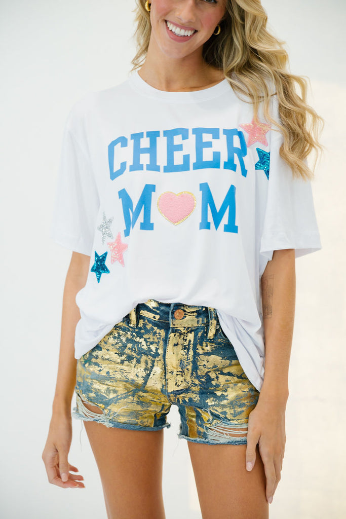 CHEER MOM WHITE TEE Tee Judith March SMALL  