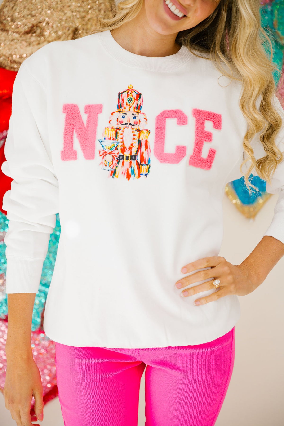 NICE NUTCRACKER WHITE PULLOVER PULLOVER Judith March
