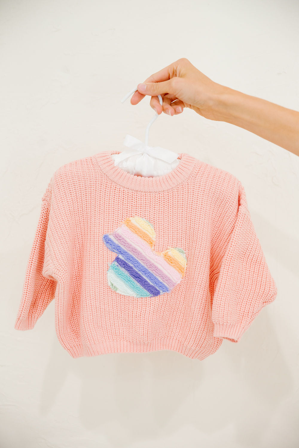 *MINI KIDS RAINBOW DUCK PINK WAFFLE SWEATER - 3M SWEATER Judith March