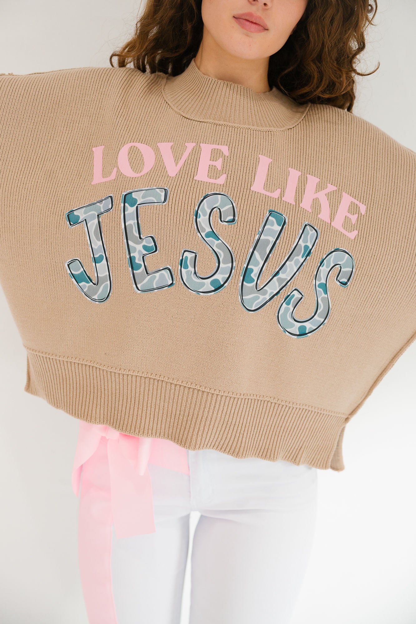 LOVE LIKE JESUS MOCHA SWEATER SWEATER Judith March