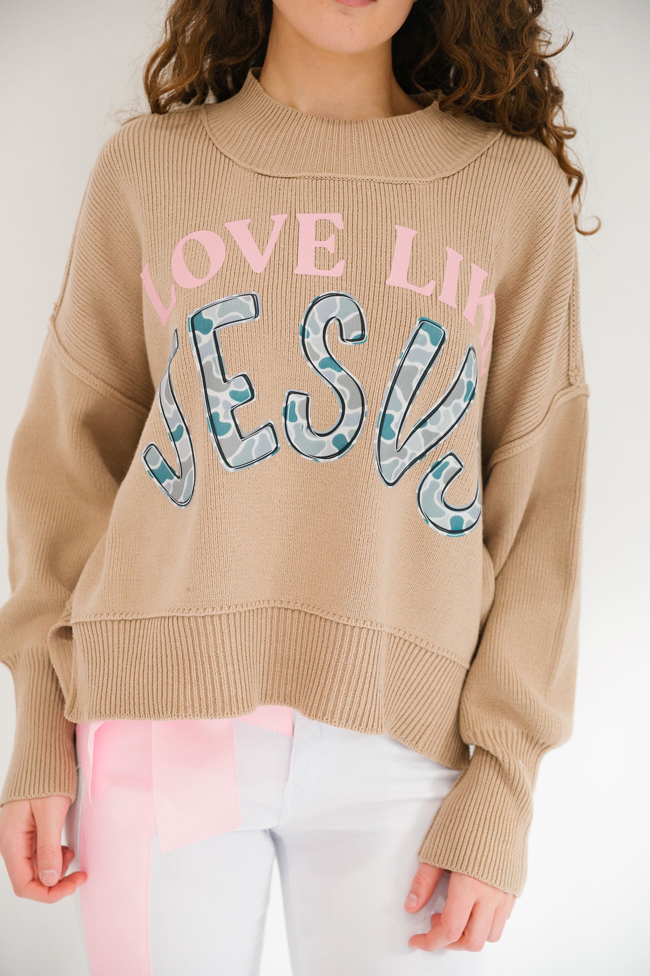 LOVE LIKE JESUS MOCHA SWEATER SWEATER Judith March