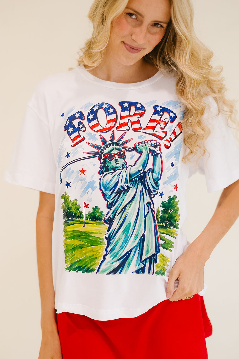 FORE! LADY LIBERTY WHITE TEE TEE Judith March