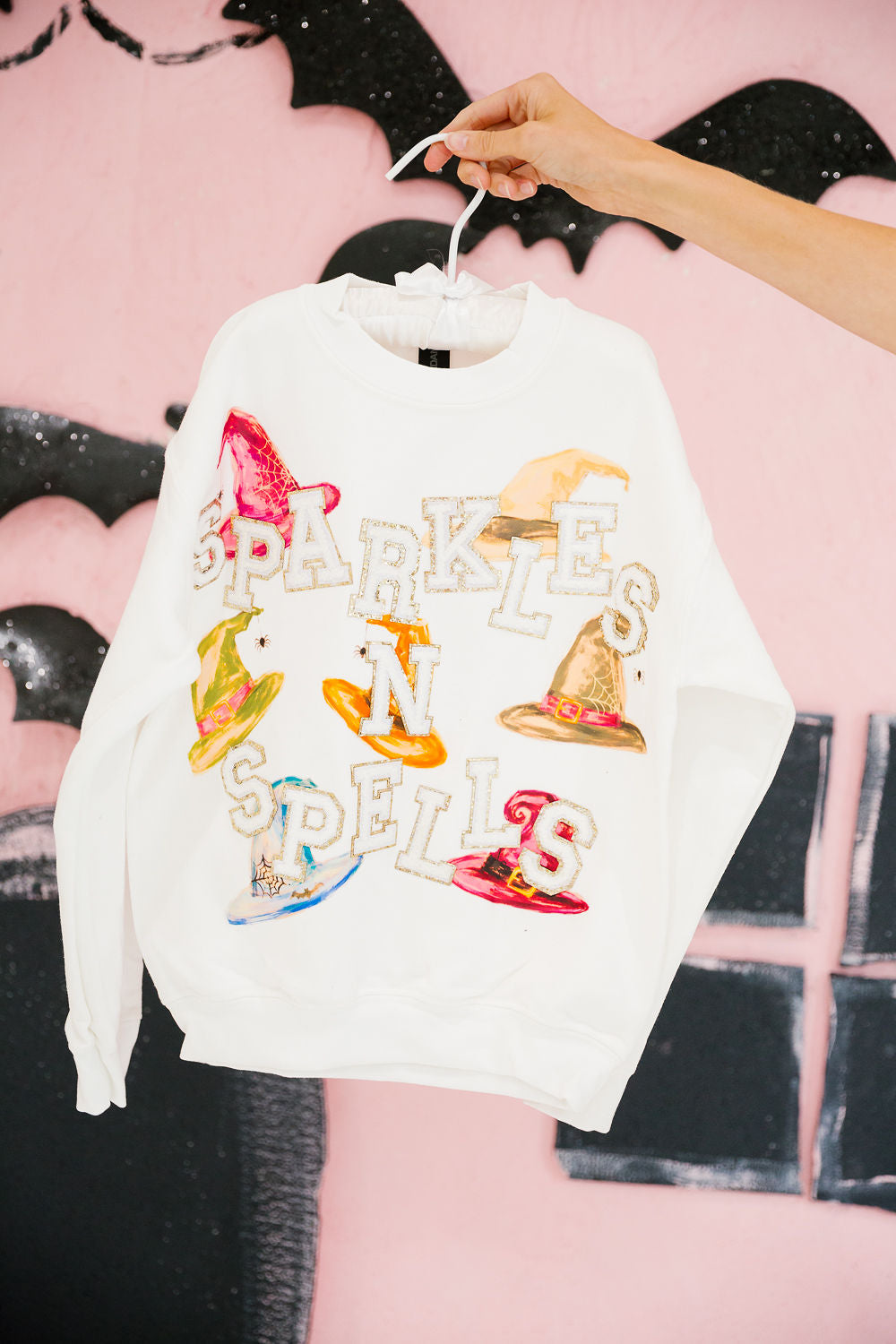 MINI KIDS SPARKLE N SPELLS WHITE PULLOVER PULLOVER Judith March