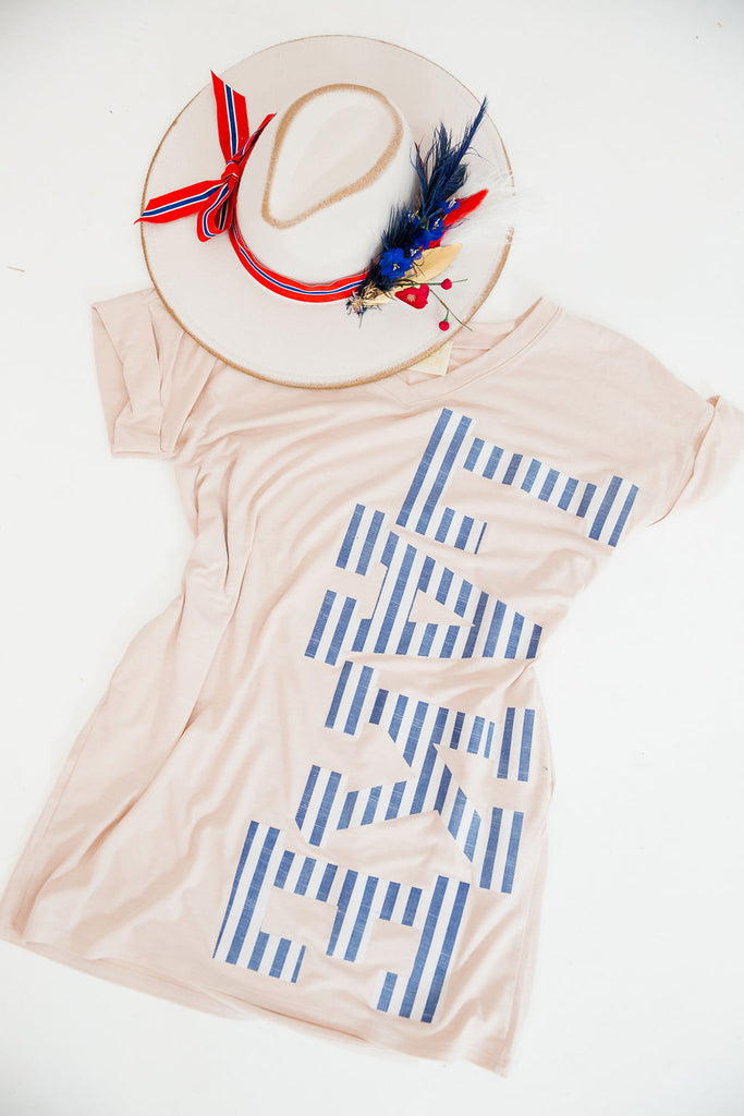 LAKE DAY BEIGE T-SHIRT DRESS DRESS Judith March