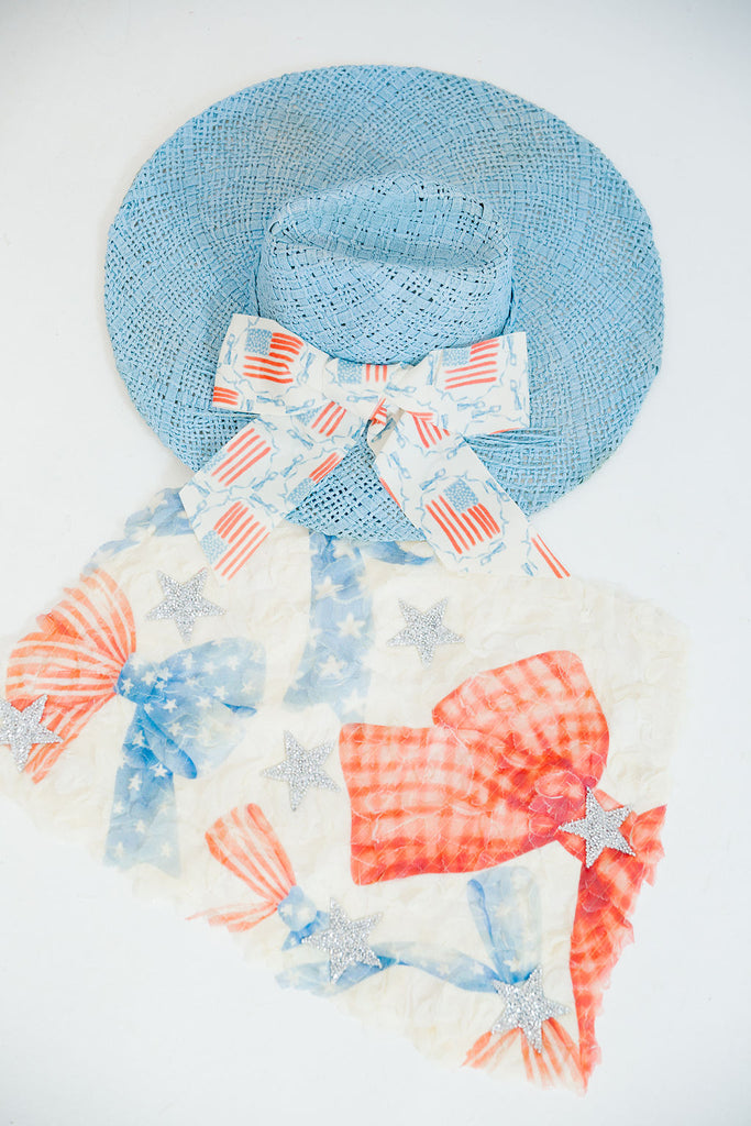 AMERICAN FLAG BOW SUN HAT RANCHER HAT Judith March
