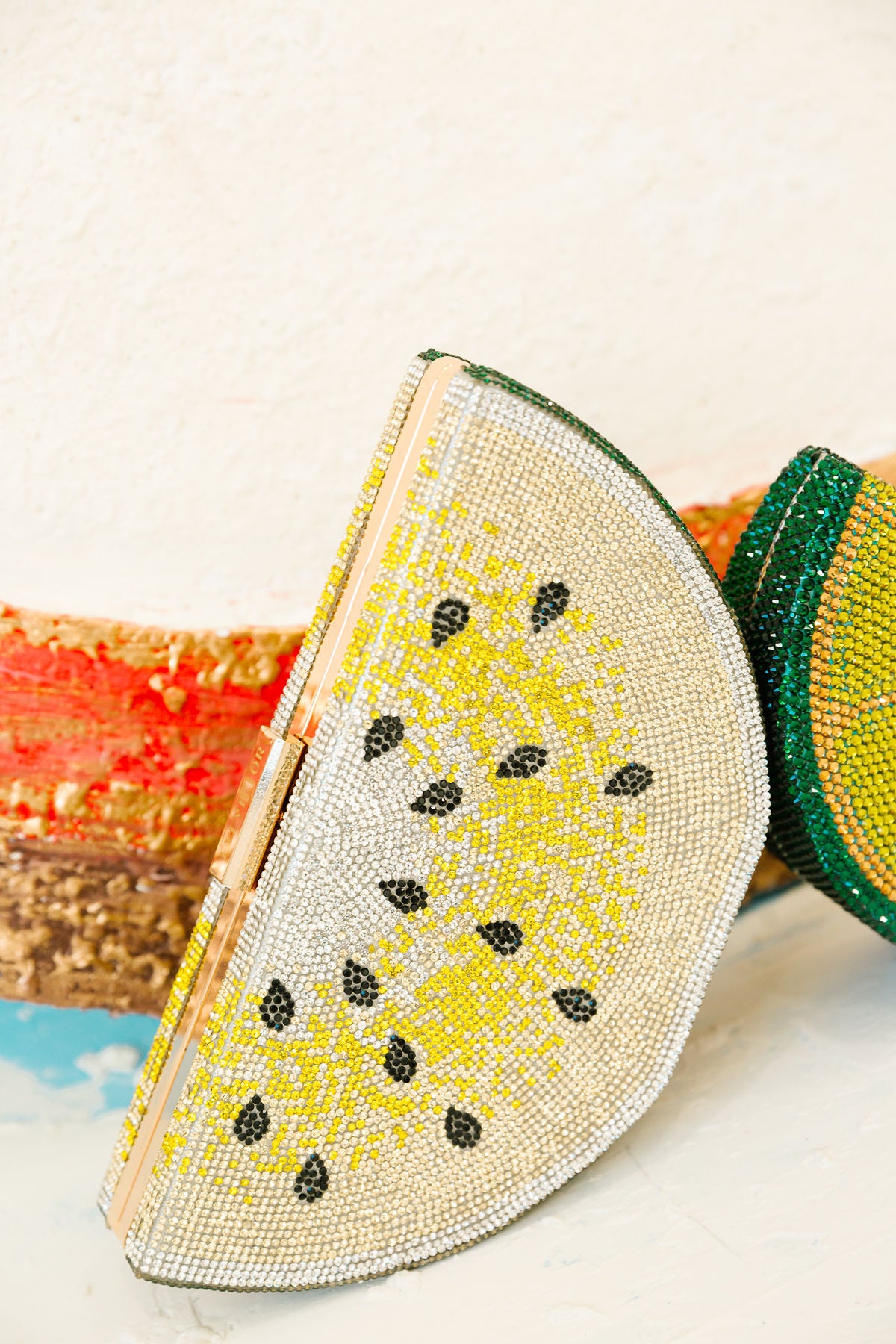 LEMON RHINESTONE CLUTCH Clutch Judith March