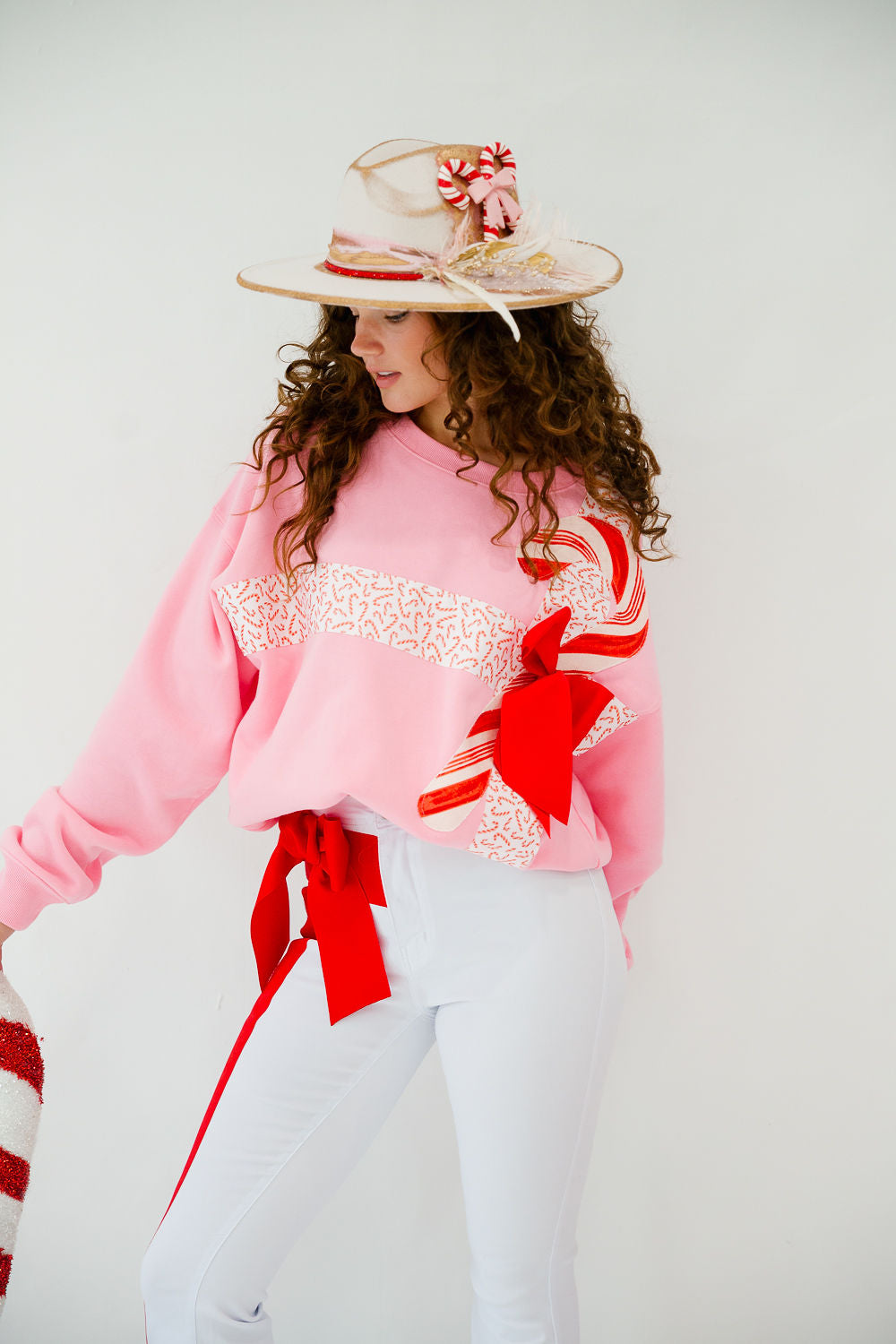 SUGAR AND STRIPES PINK PULLOVER PULLOVER Judith March