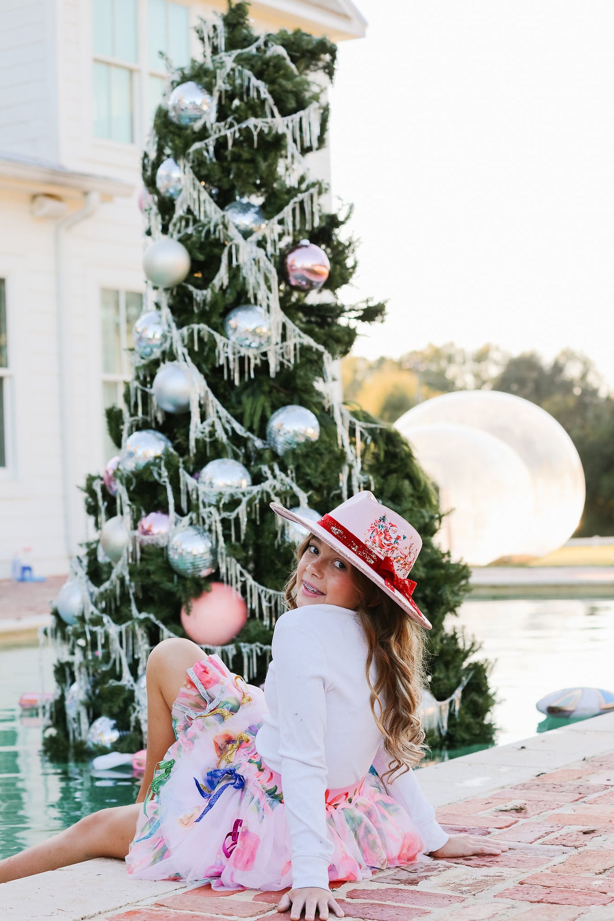 MINI KIDS SANTA'S SLEIGH PINK RANCHER HAT