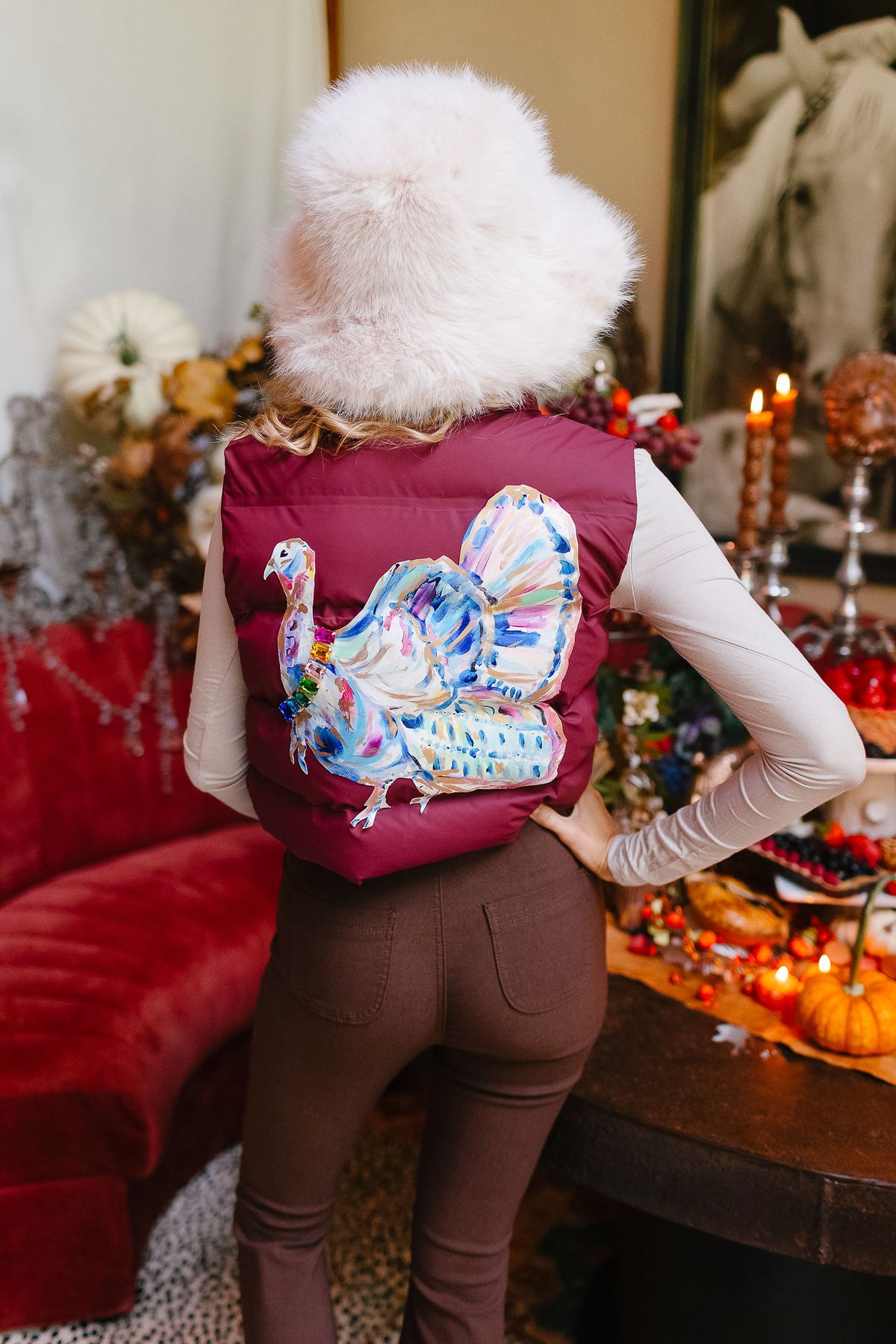 GOBBLER GLAM MAROON VEST VEST Judith March