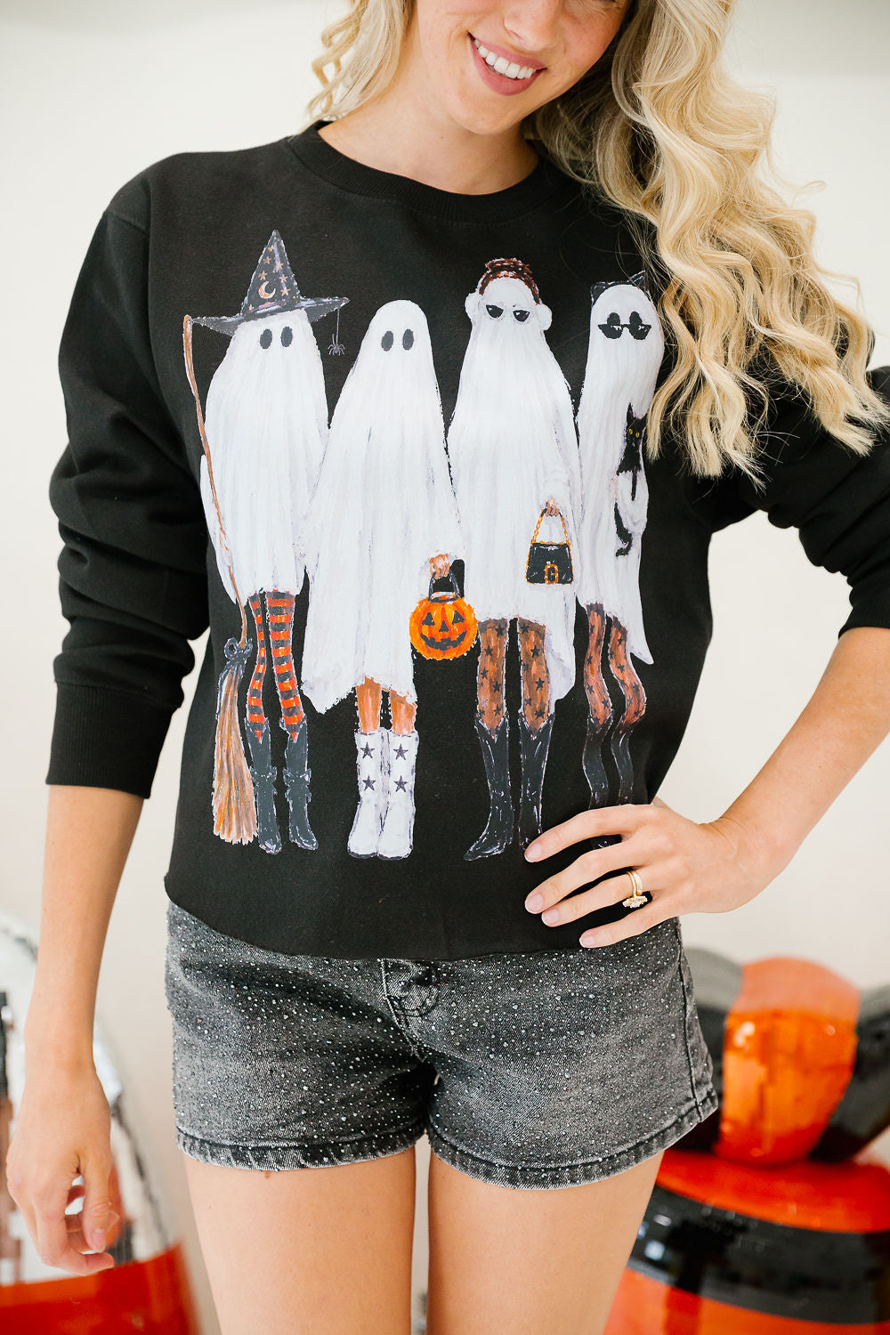 BOO CREW BLACK PULLOVER PULLOVER Judith March