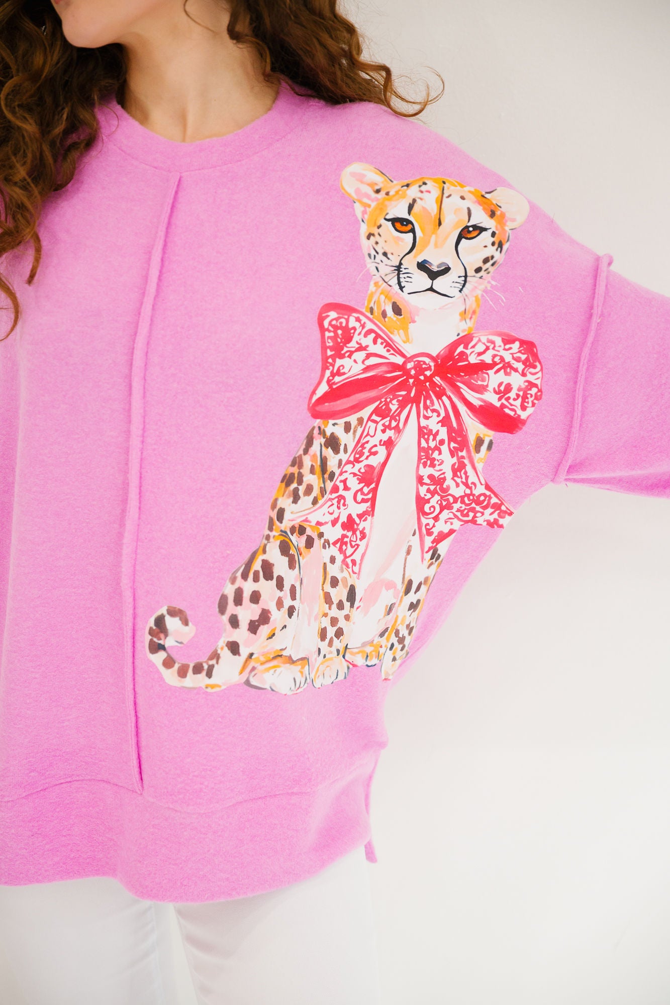 WILD FOR YOU PINK LAYER TOP PULLOVER Judith March