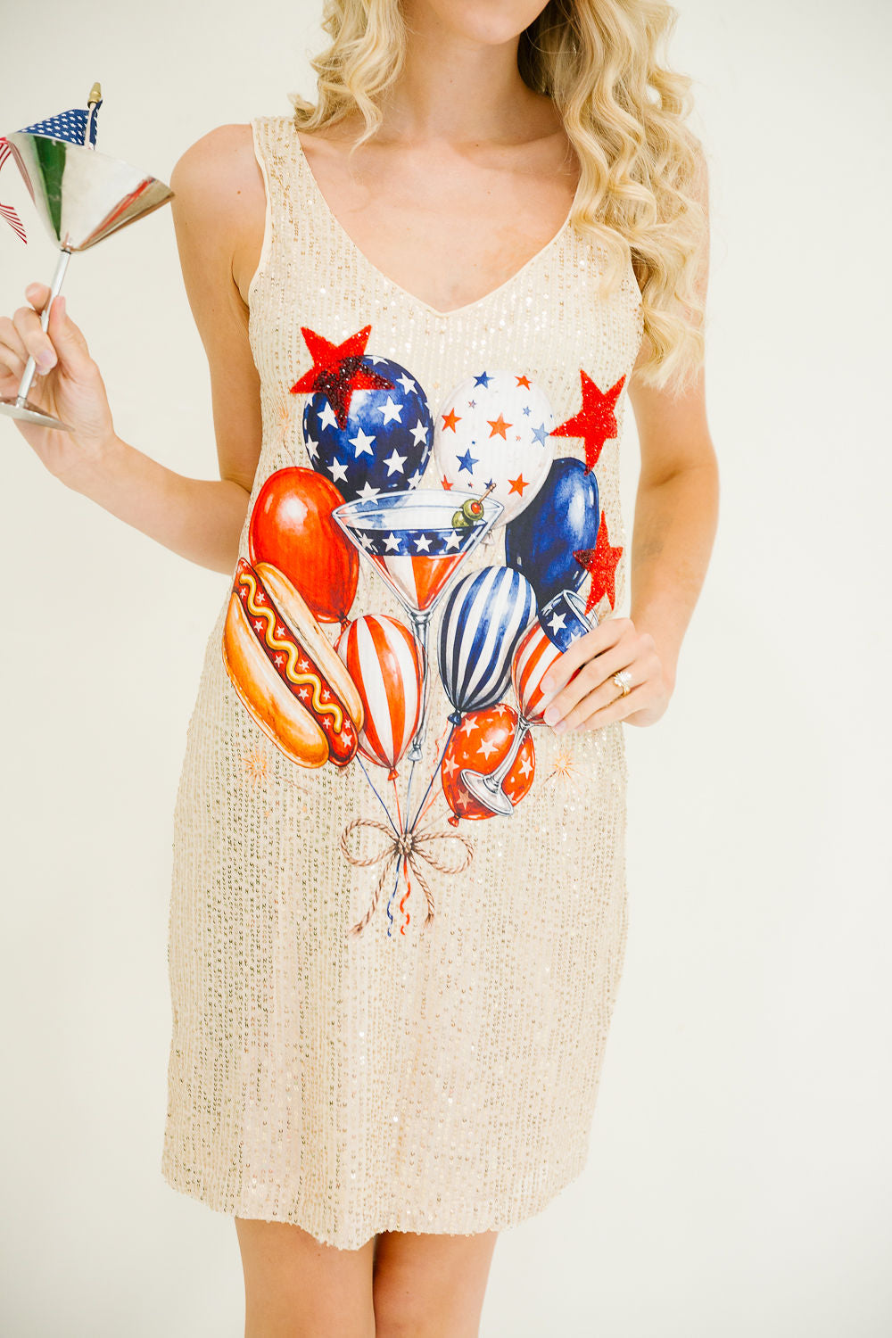 PARTY IN THE USA GOLD SEQUIN DRESS DRESS Judith March
