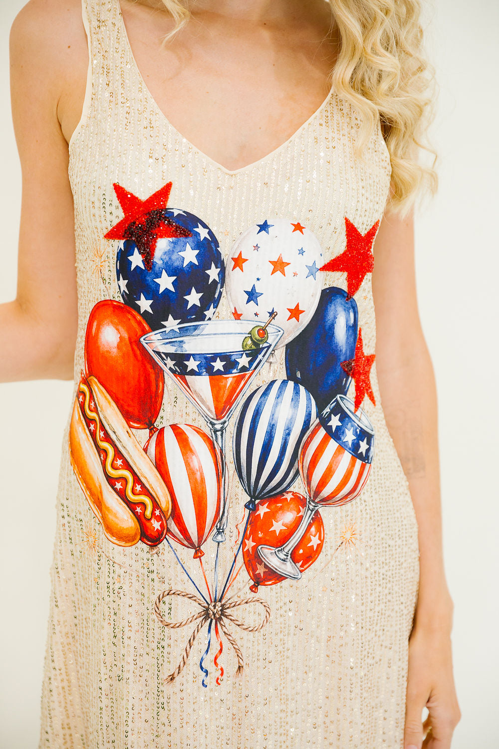 PARTY IN THE USA GOLD SEQUIN DRESS DRESS Judith March