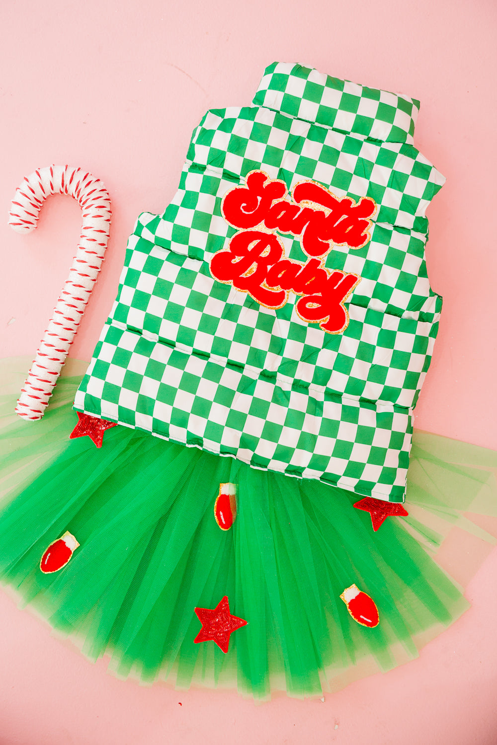 *MINI KIDS SANTA BABY CHECKERED VEST - 3/4T FLARES Judith March