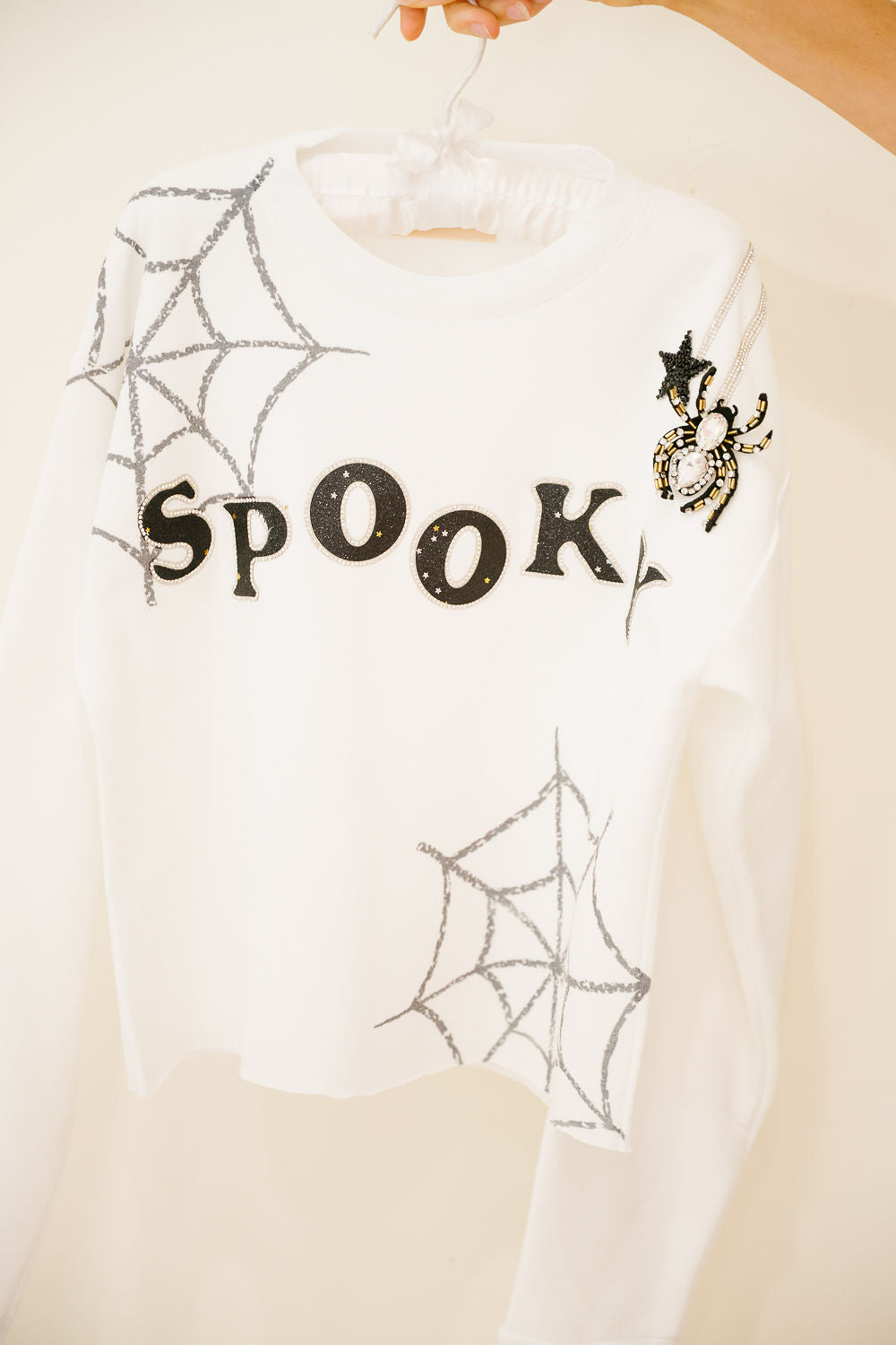 MINI KIDS SPOOKY SPARKLE WHITE PULLOVER PULLOVER Judith March