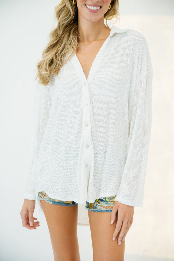 TIGER HEAD SEQUIN BUTTON DOWN gameday23 Judith March   