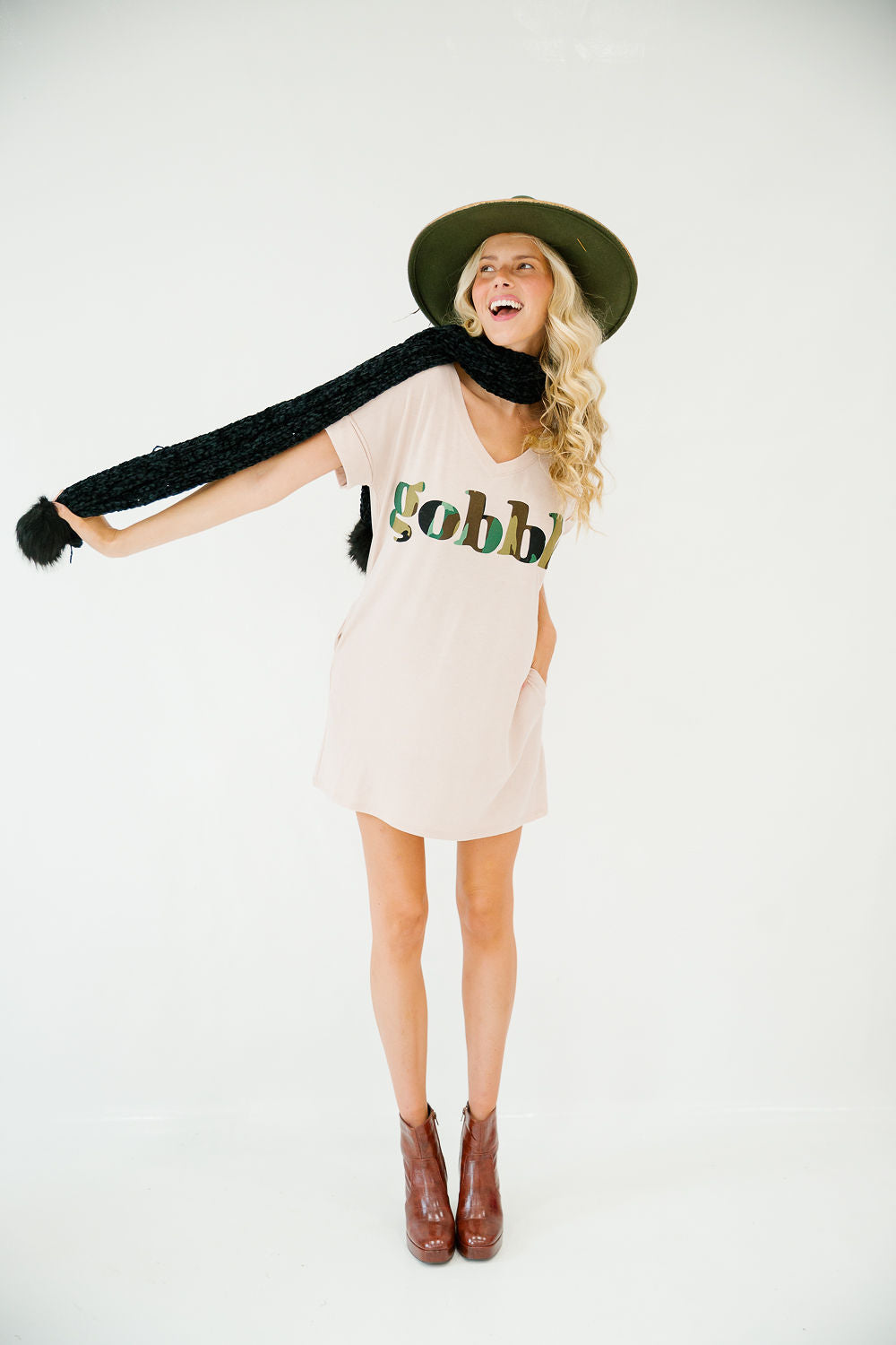 GOBBLE BEIGE DRESS WITH POCKETS DRESS Judith March