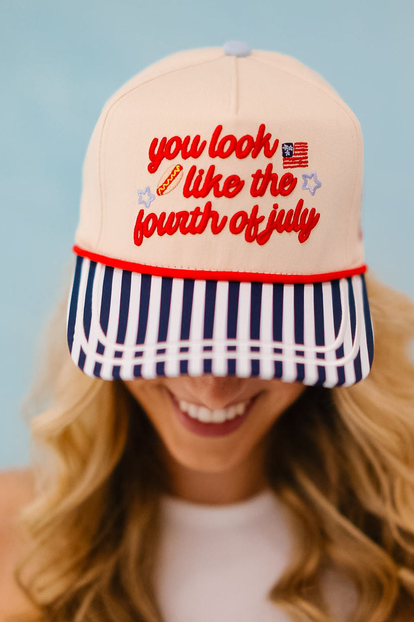 YOU LOOK LIKE THE FOURTH OF JULY STRUCTURED HAT HAT Judith March