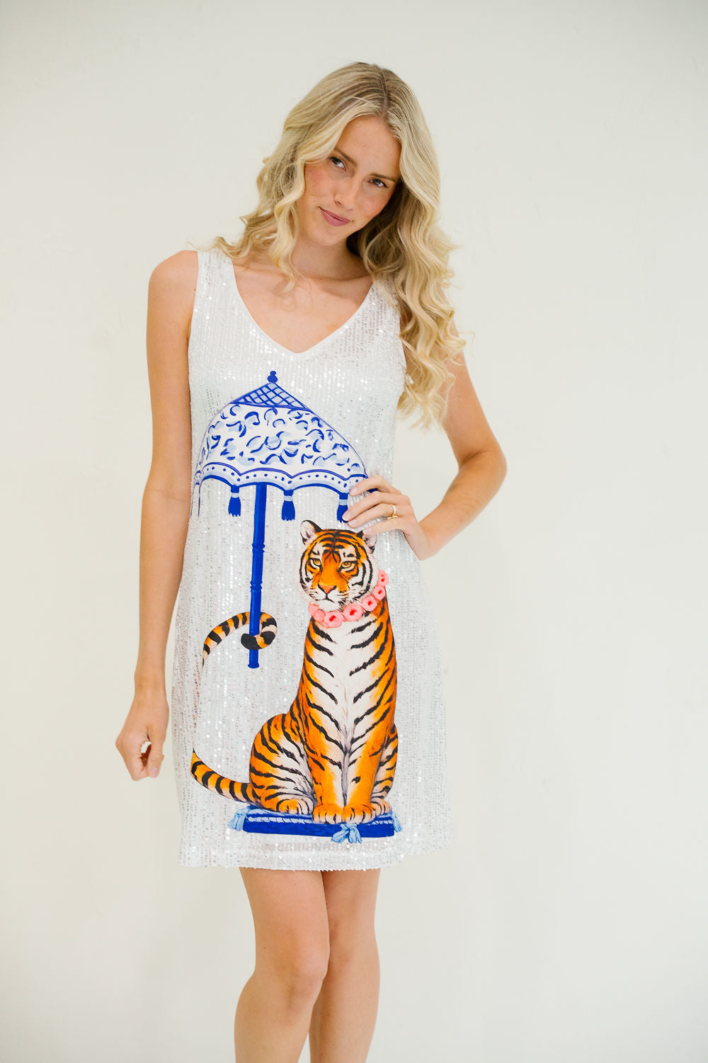 COASTAL TIGER SILVER SEQUIN DRESS DRESS Judith March