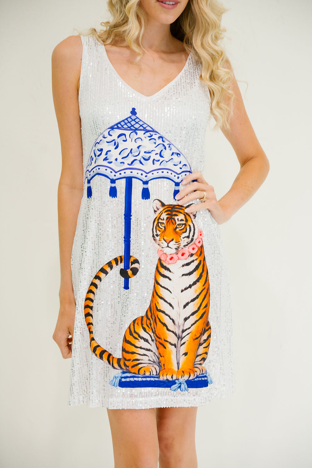 COASTAL TIGER SILVER SEQUIN DRESS DRESS Judith March