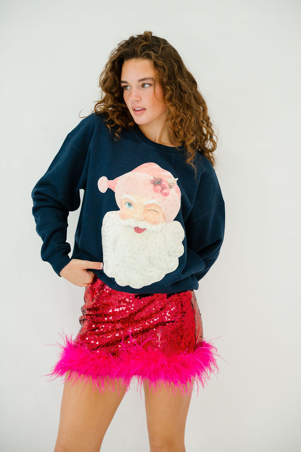SANTA'S FAVORITE NAVY PULLOVER PULLOVER Judith March