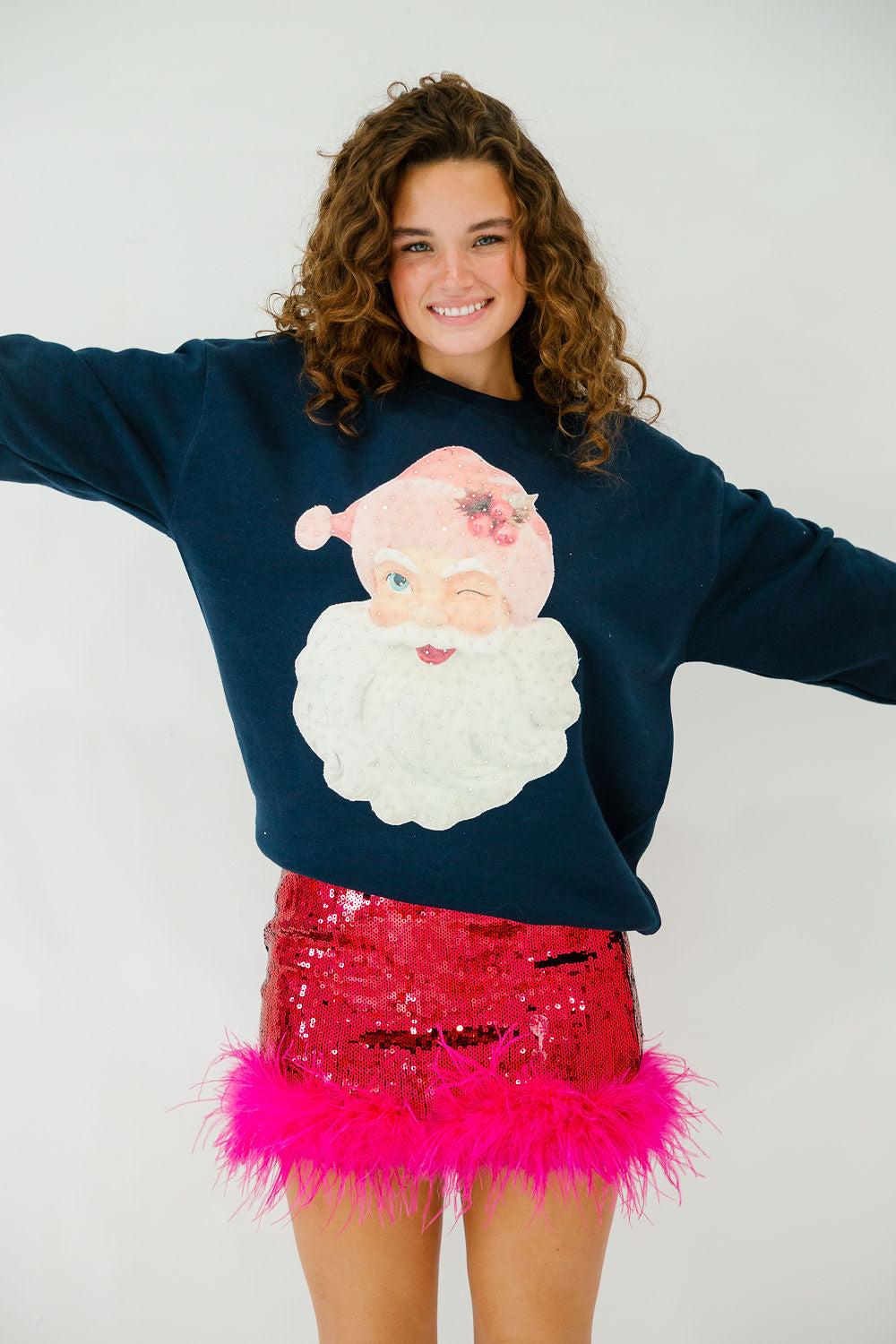 SANTA'S FAVORITE NAVY PULLOVER PULLOVER Judith March
