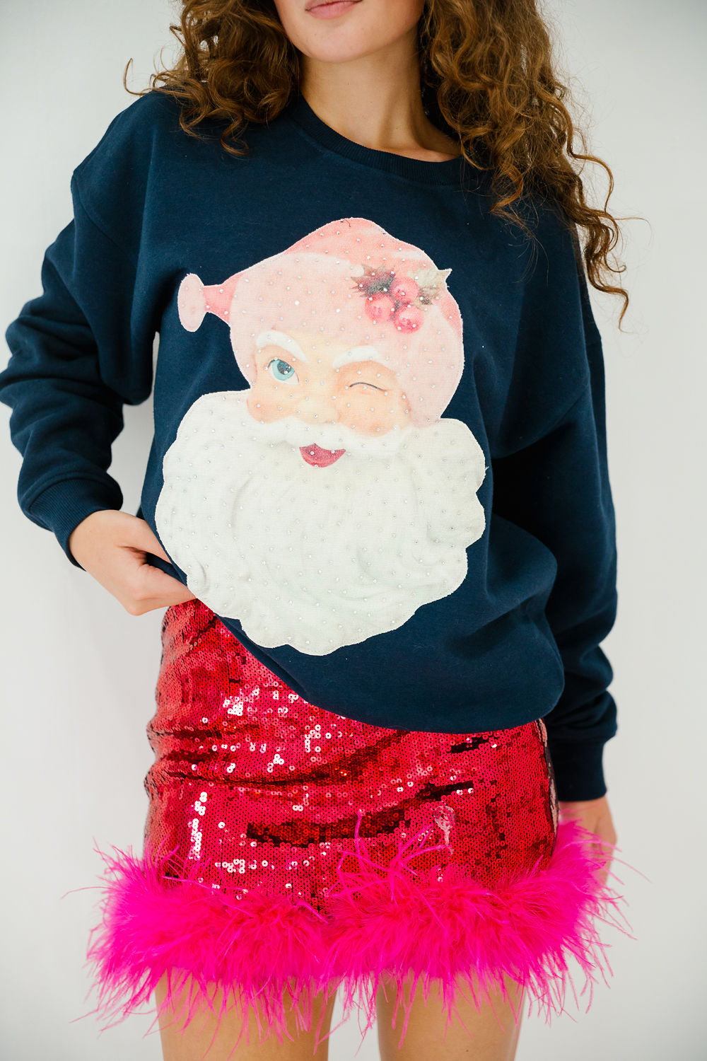 SANTA'S FAVORITE NAVY PULLOVER PULLOVER Judith March