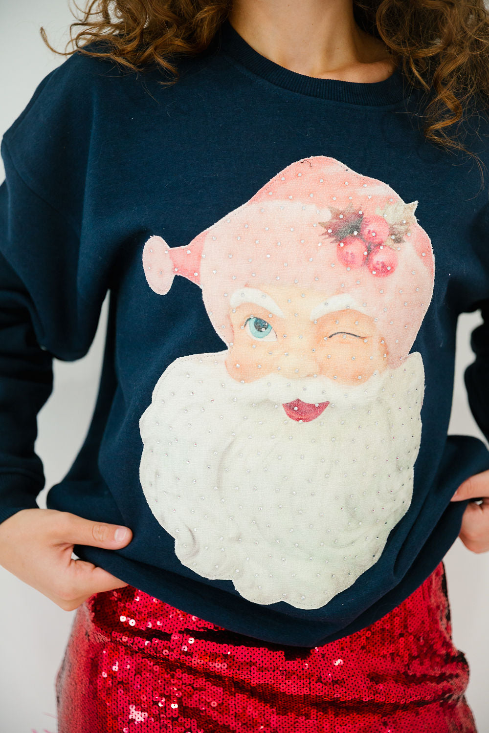 SANTA'S FAVORITE NAVY PULLOVER PULLOVER Judith March